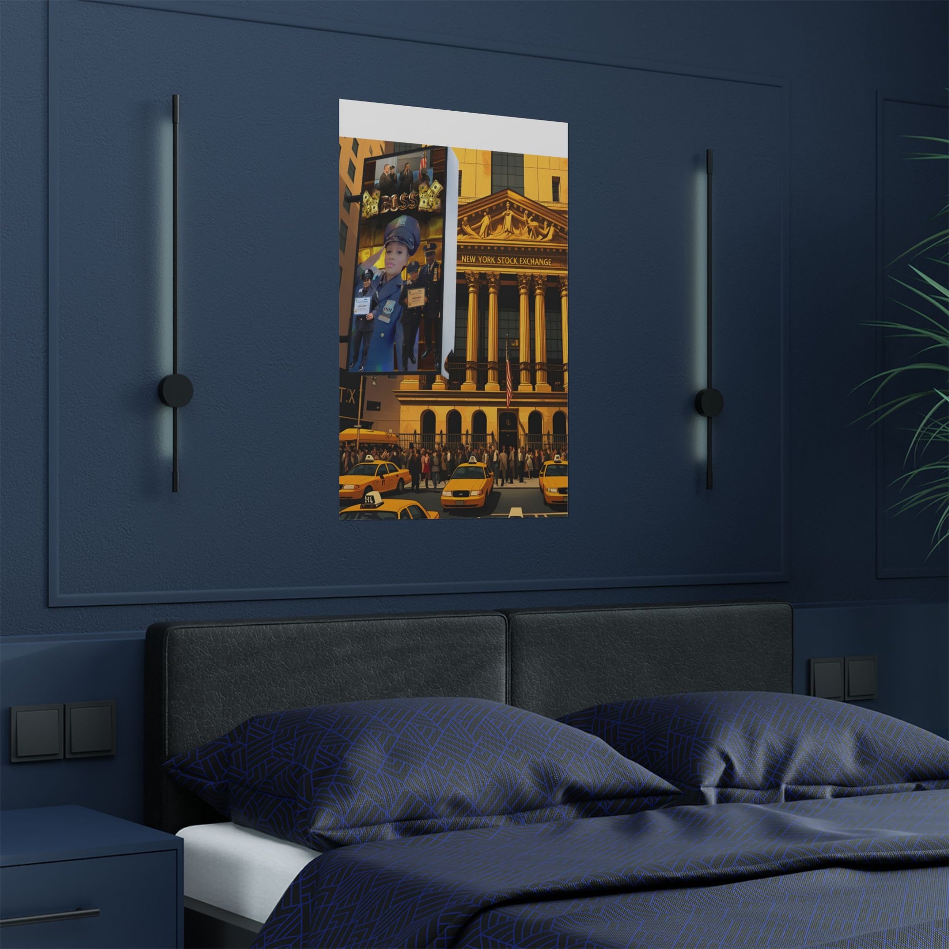 Urban Wall Art Print, NY Stock Exchange Satin Poster, New York City Decor, Modern Wall Art, Gift for NYC Lovers, Home Office Decor