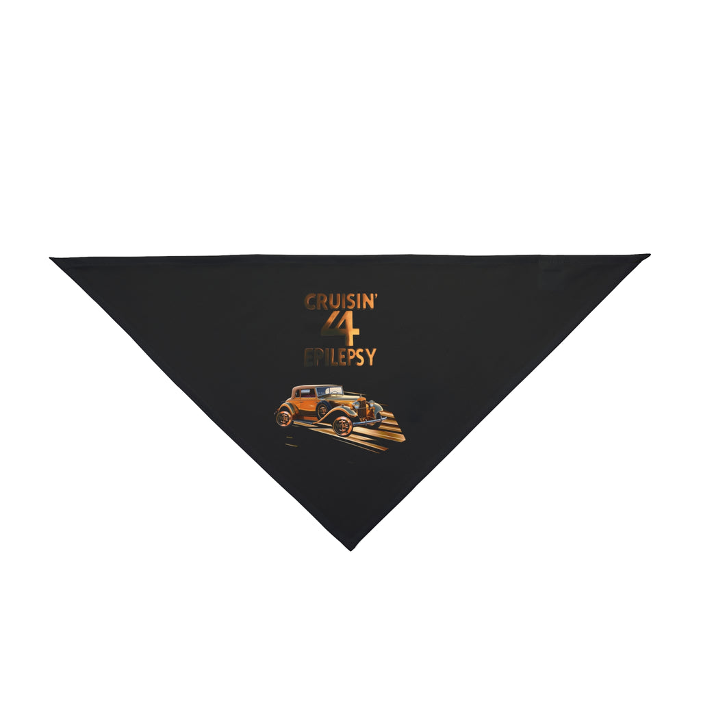 Bronze Vintage Car Cruisin' 4 Epilepsy Pet Bandana, Black