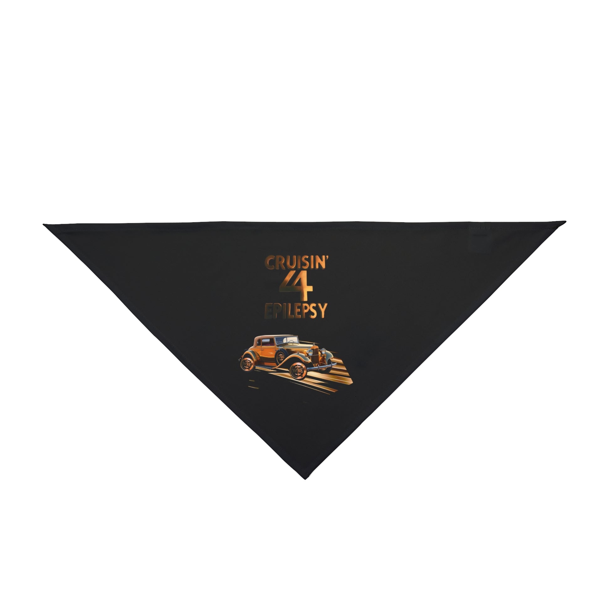 Bronze Vintage Car Cruisin' 4 Epilepsy Pet Bandana, Black