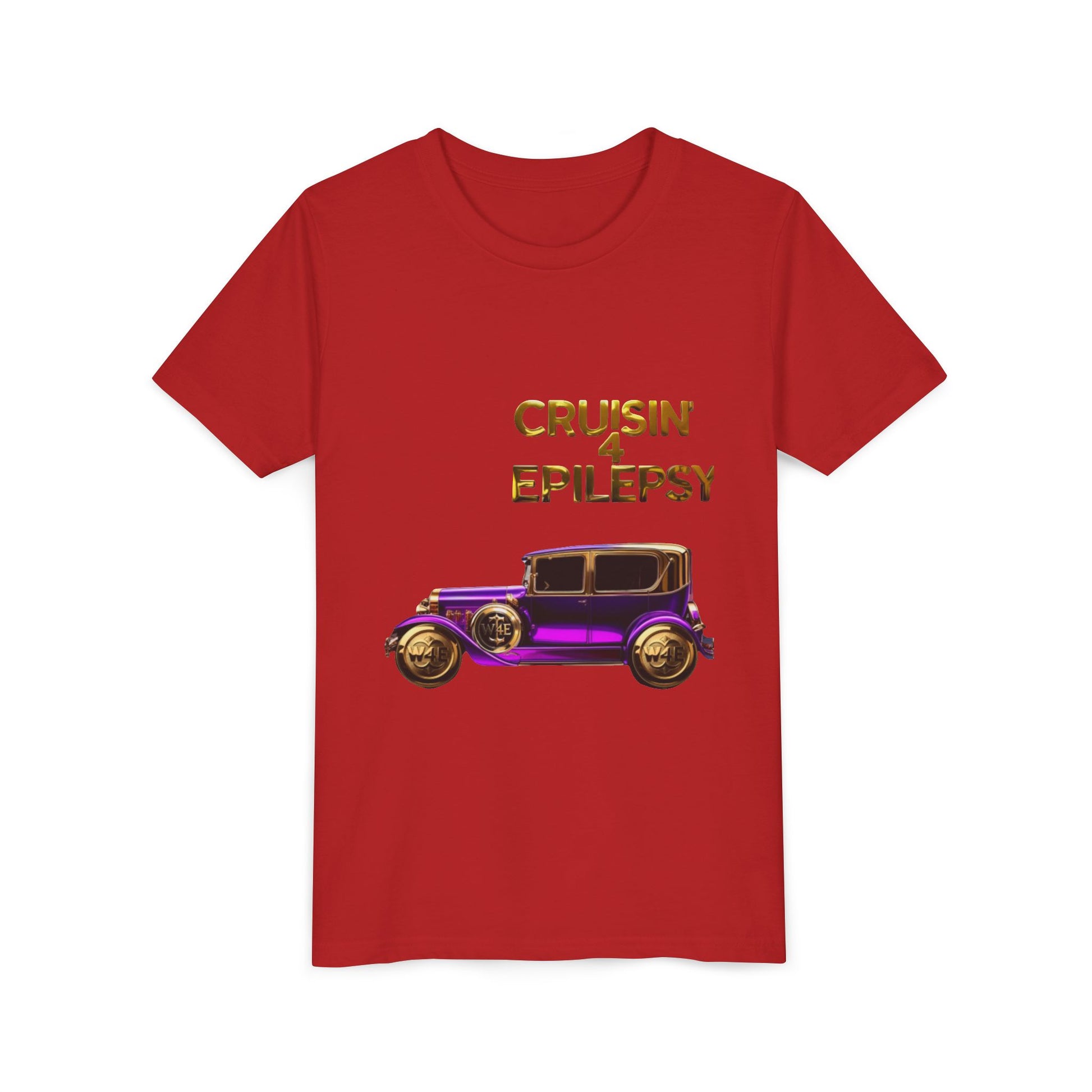 Unisex Youth Purple Vintage Car Cruisin’ 4 Epilepsy Short Sleeve Tee