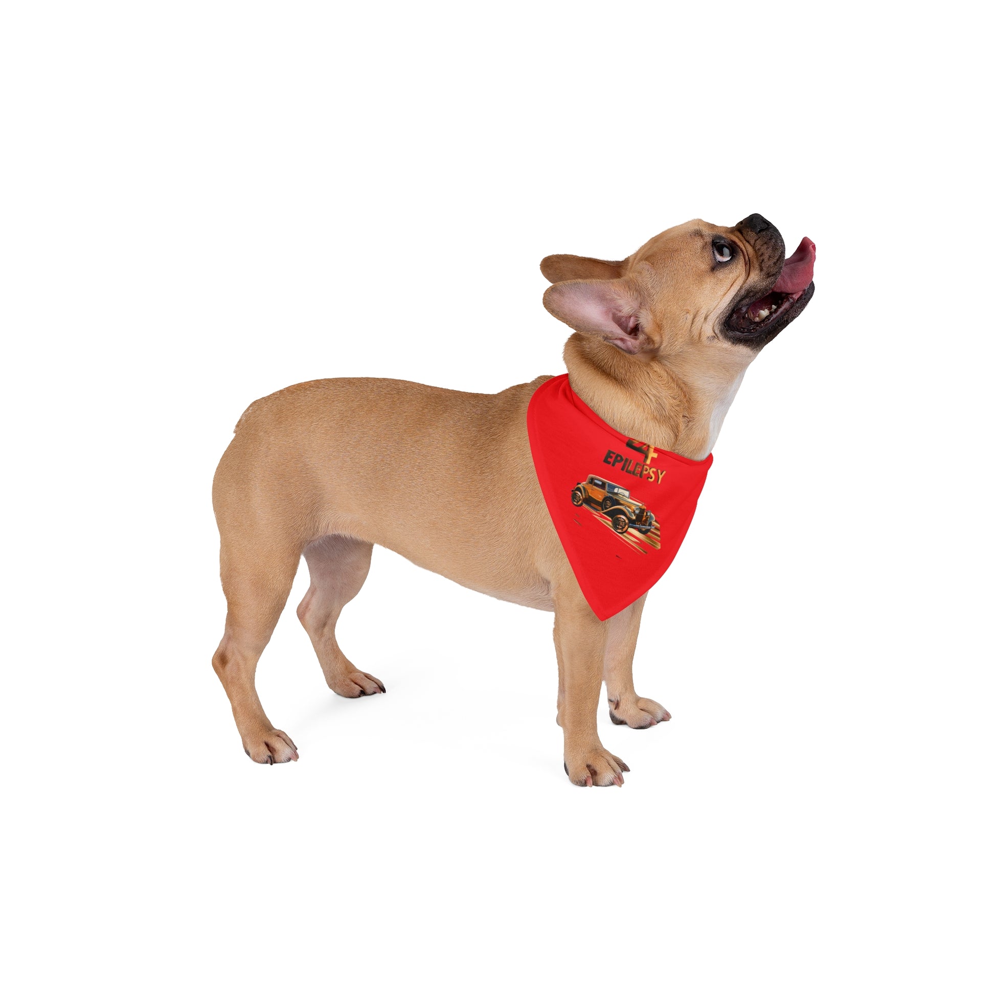 Bronze Vintage Car Cruisin' 4 Epilepsy Pet Bandana, Red
