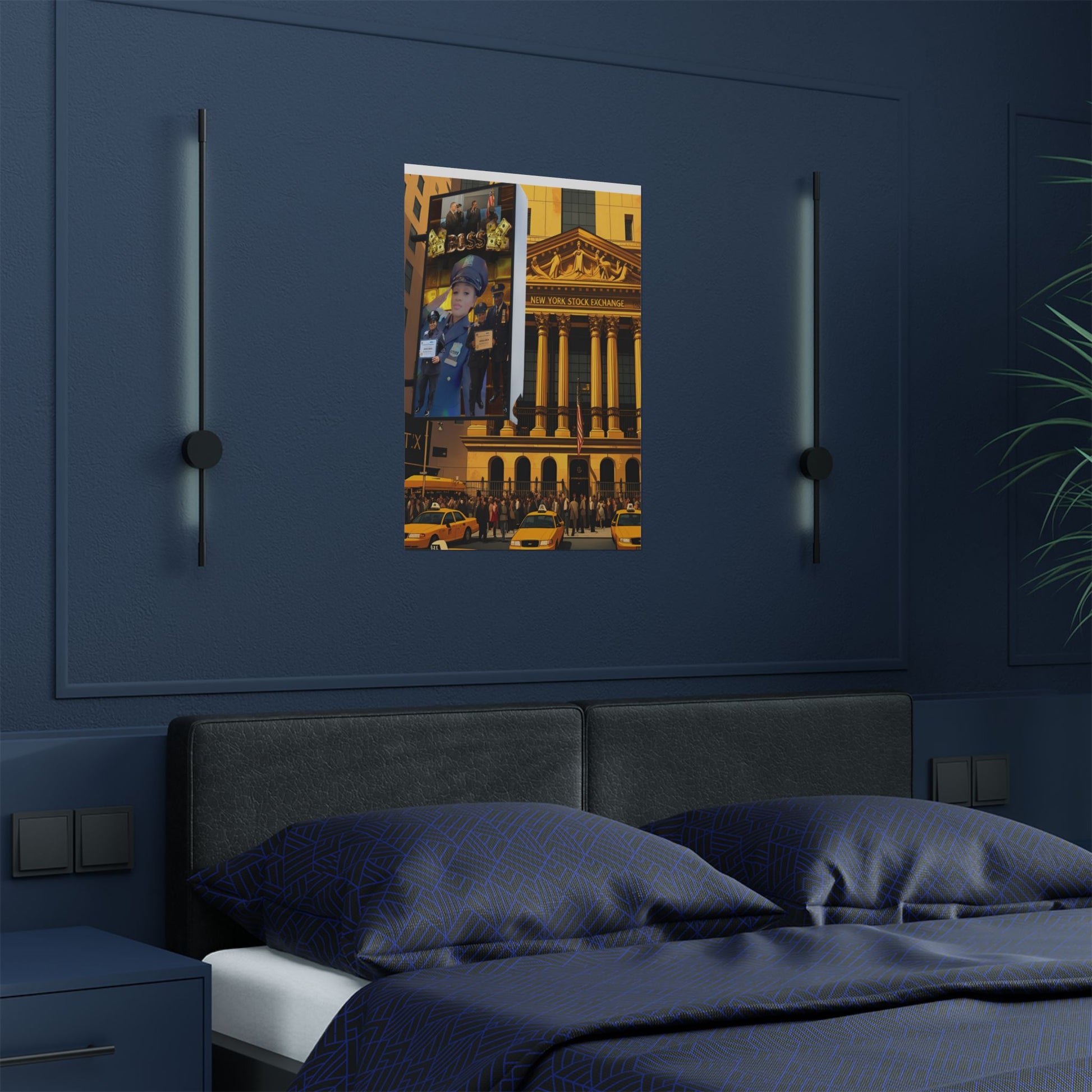Urban Wall Art Print, NY Stock Exchange Satin Poster, New York City Decor, Modern Wall Art, Gift for NYC Lovers, Home Office Decor