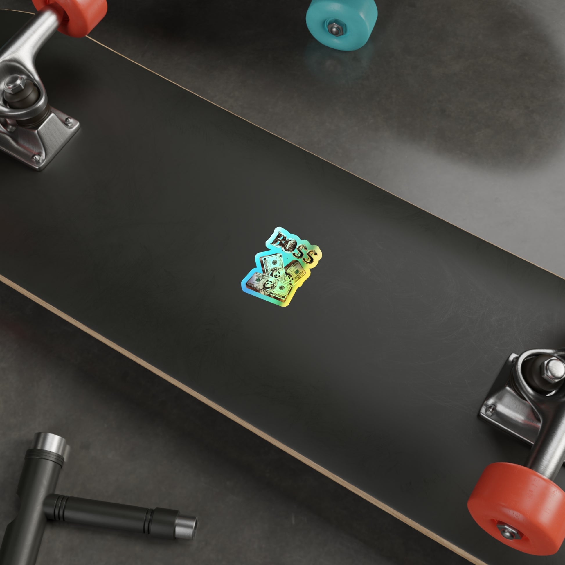 Holographic Boss Die-Cut Stickers - Motivational Skateboard and Laptop Decor, Trendy Gifts for Entrepreneurs, Cool Accessories