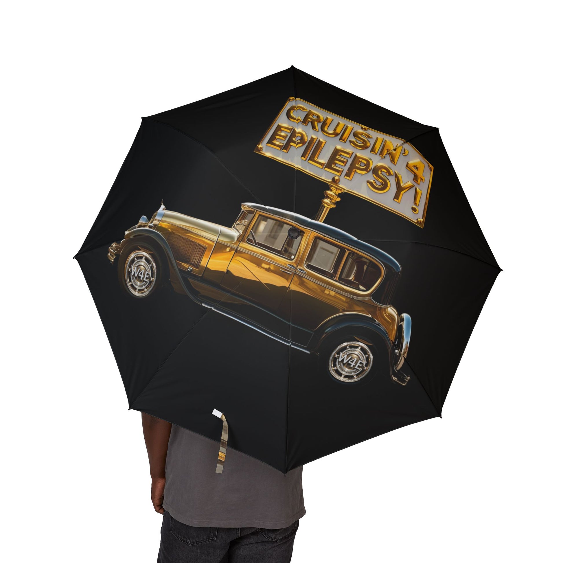 Gold Vintage Car Cruisin' 4 Epilepsy Umbrella