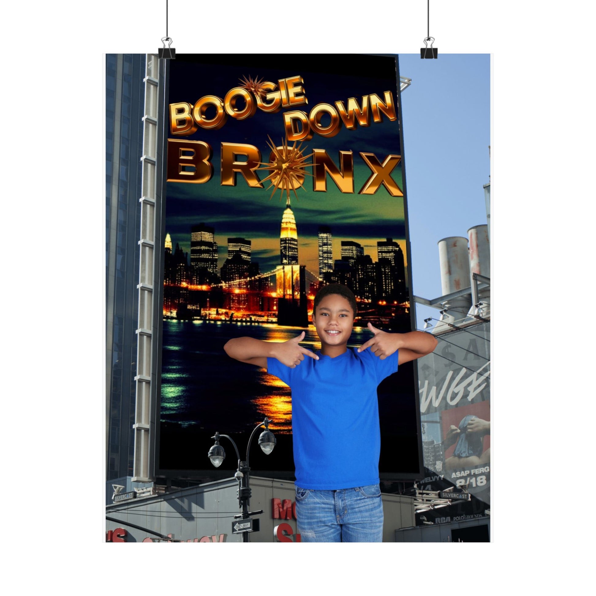 Bronx Satin Wall Art, Cityscape Decor, Urban Home Decoration, Gift for New Yorkers, Boogie Down Bronx Poster
