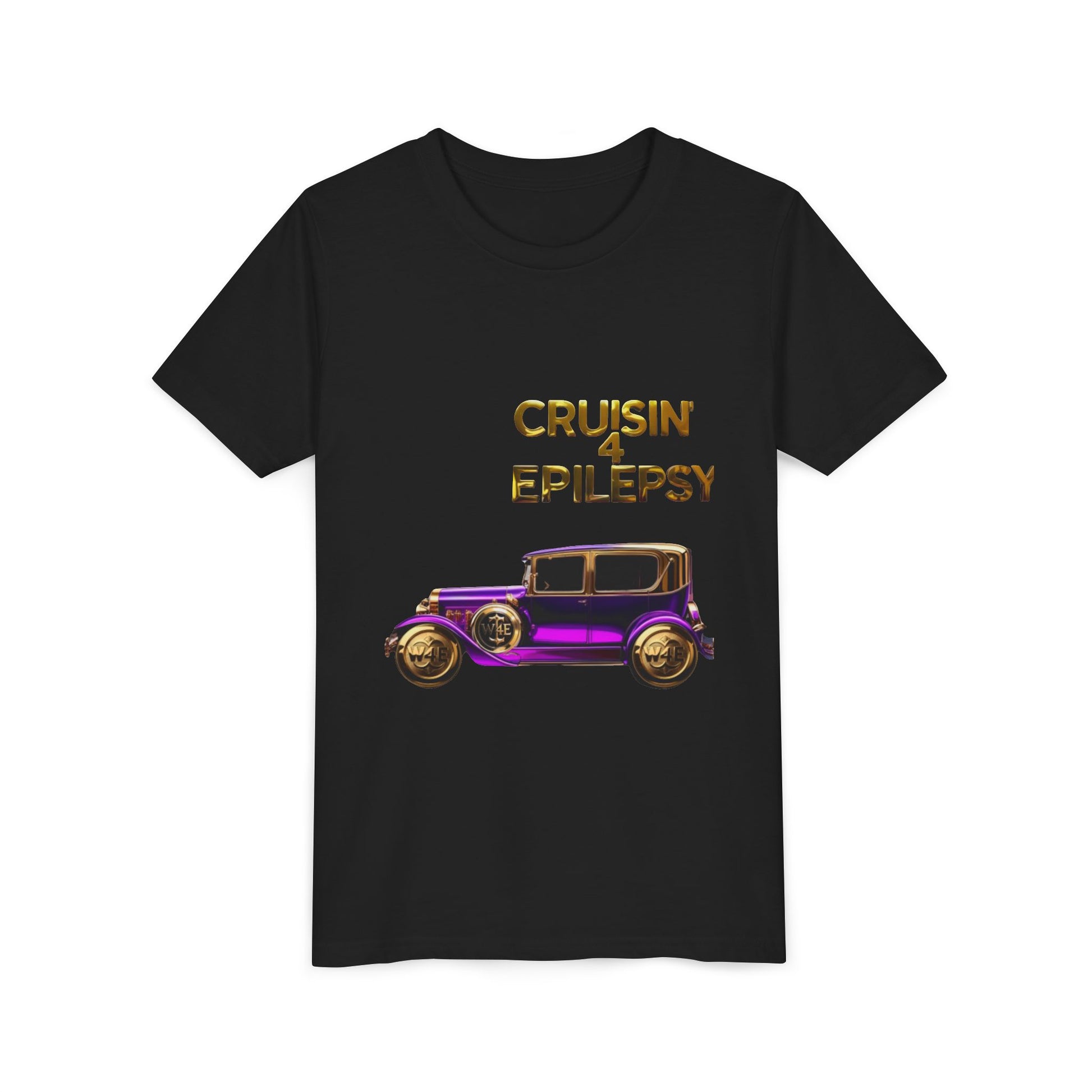 Unisex Youth Purple Vintage Car Cruisin’ 4 Epilepsy Short Sleeve Tee