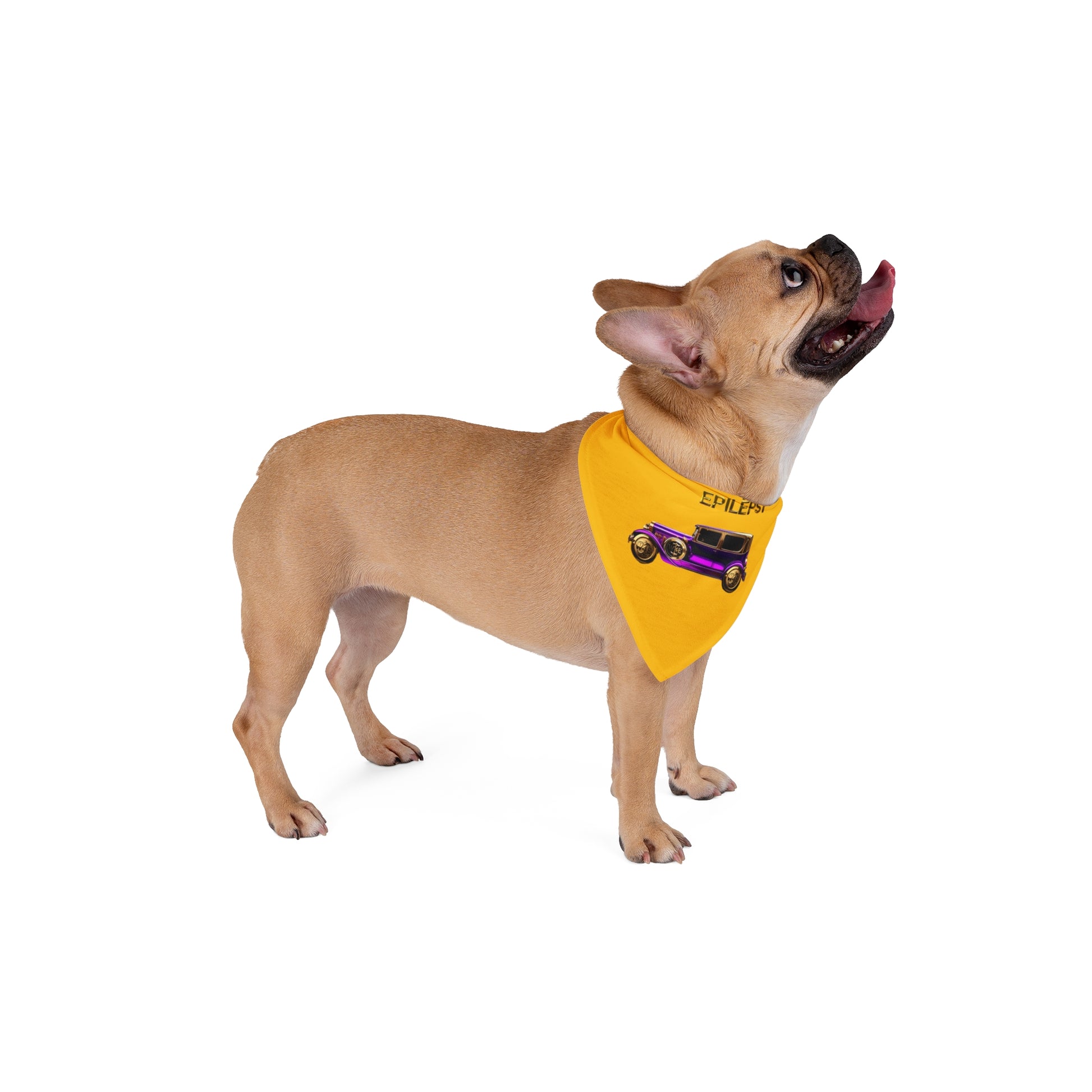 Purple Vintage Car Cruisin' 4 Epilepsy Pet Bandana, Yellow