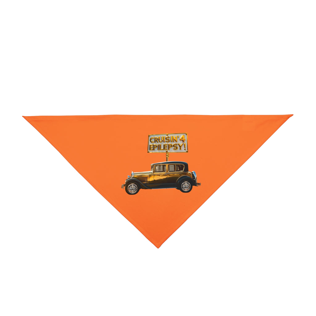 Gold Vintage Car Cruisin' 4 Epilepsy Pet Bandana, Orange