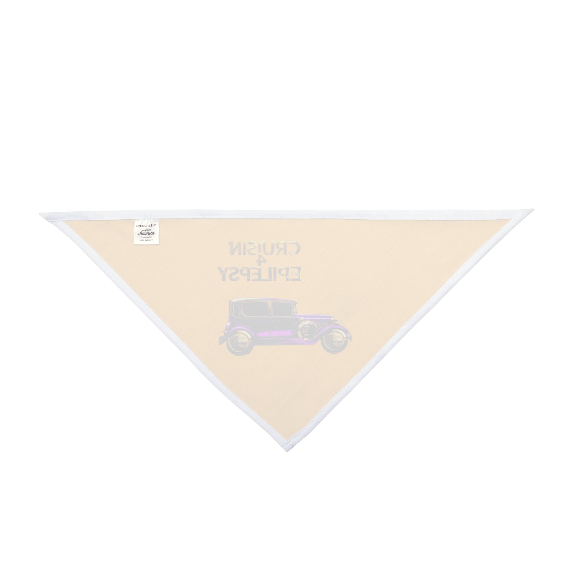 Purple Vintage Car Cruisin' 4 Epilepsy Pet Bandana, Yellow