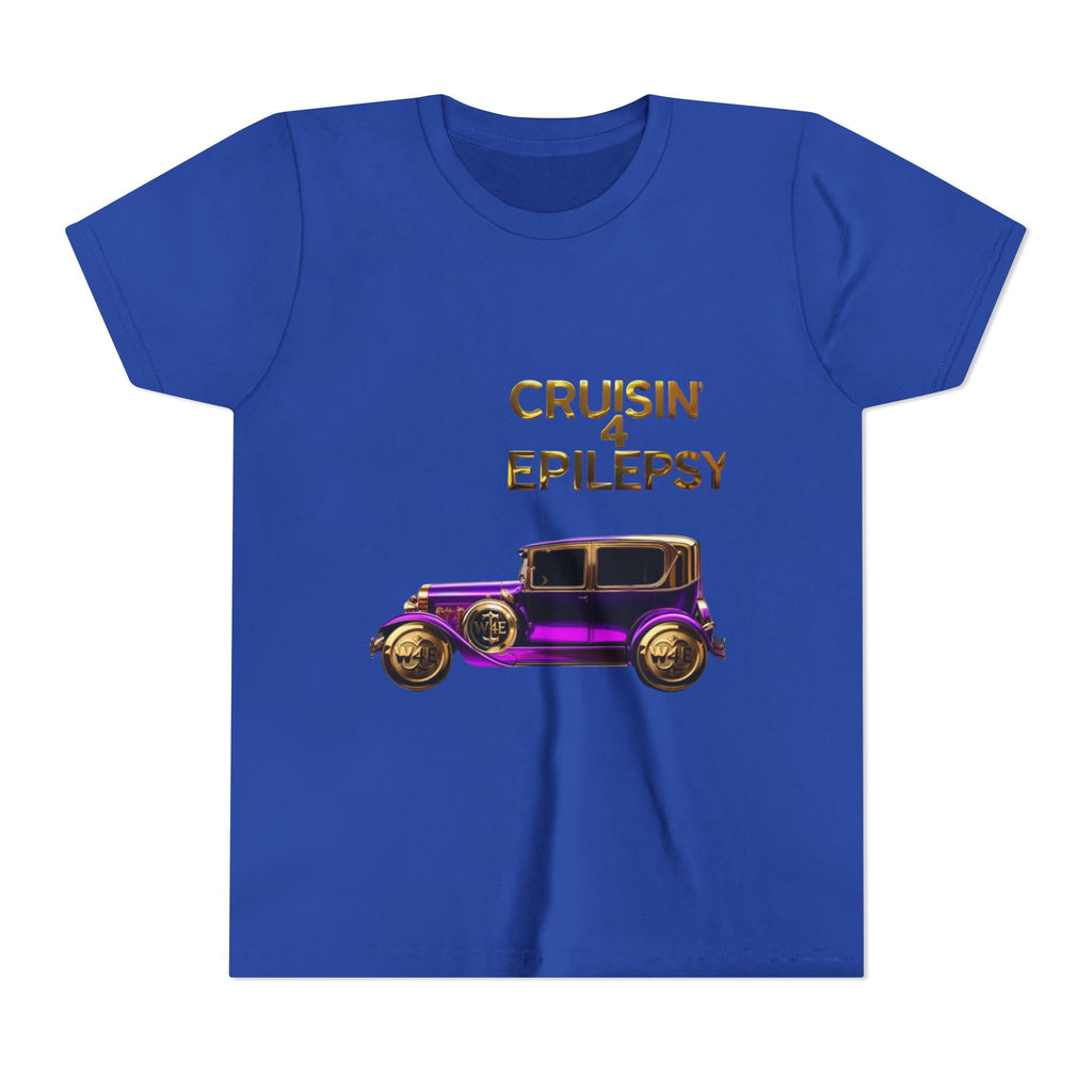 Unisex Youth Purple Vintage Car Cruisin’ 4 Epilepsy Short Sleeve Tee