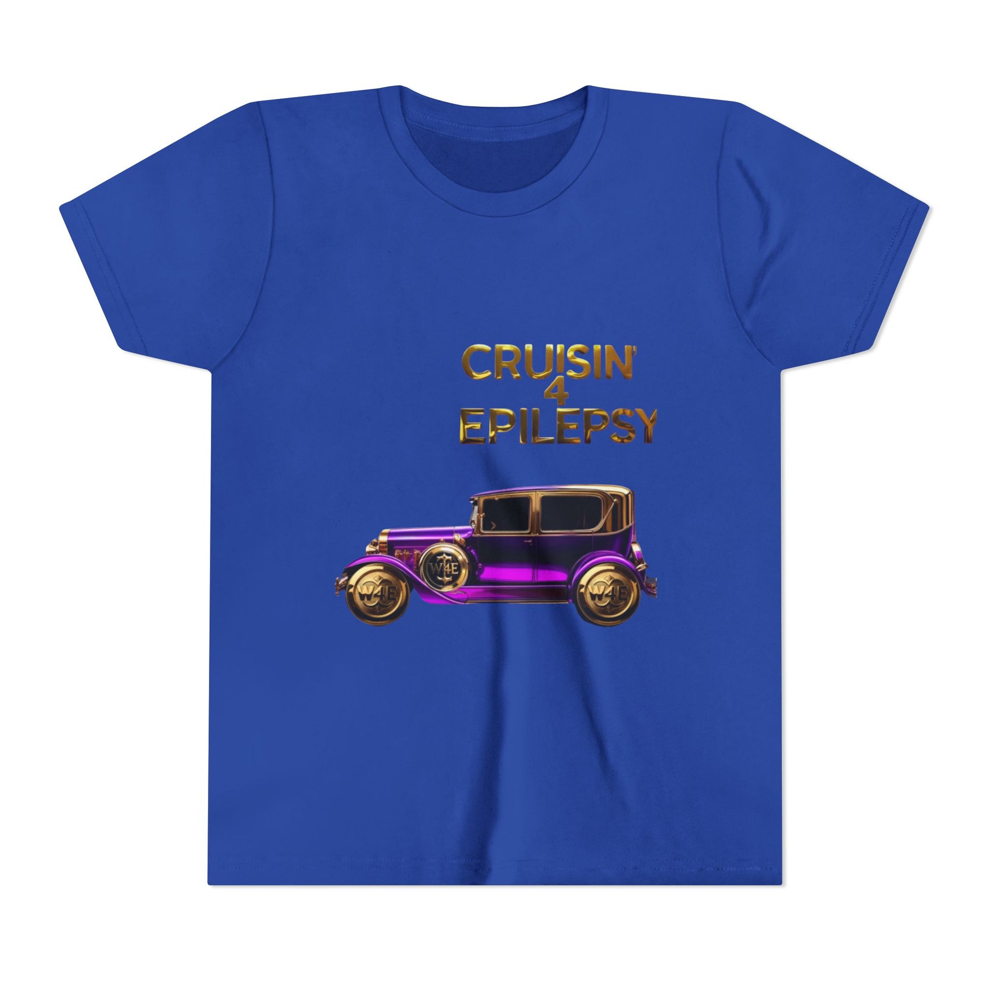 Unisex Youth Purple Vintage Car Cruisin’ 4 Epilepsy Short Sleeve Tee
