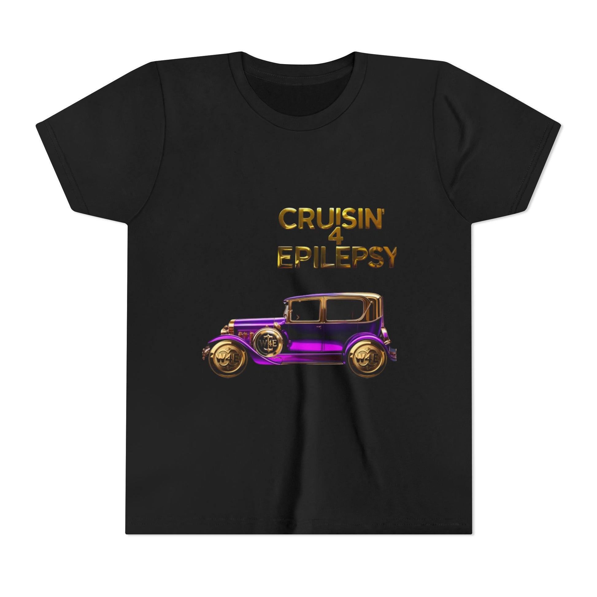 Unisex Youth Purple Vintage Car Cruisin’ 4 Epilepsy Short Sleeve Tee