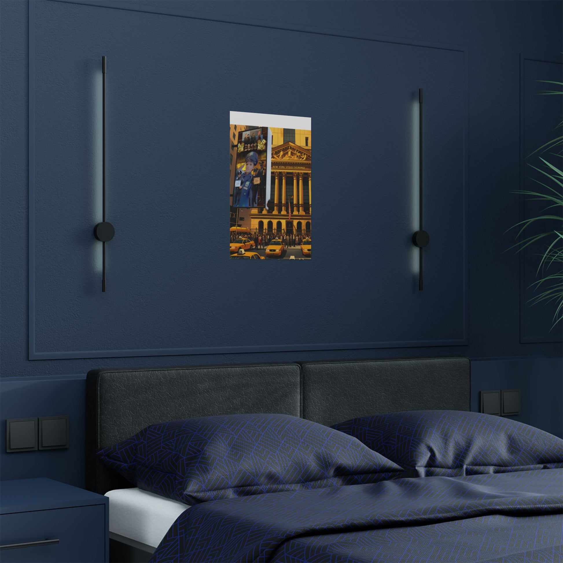Urban Wall Art Print, NY Stock Exchange Satin Poster, New York City Decor, Modern Wall Art, Gift for NYC Lovers, Home Office Decor