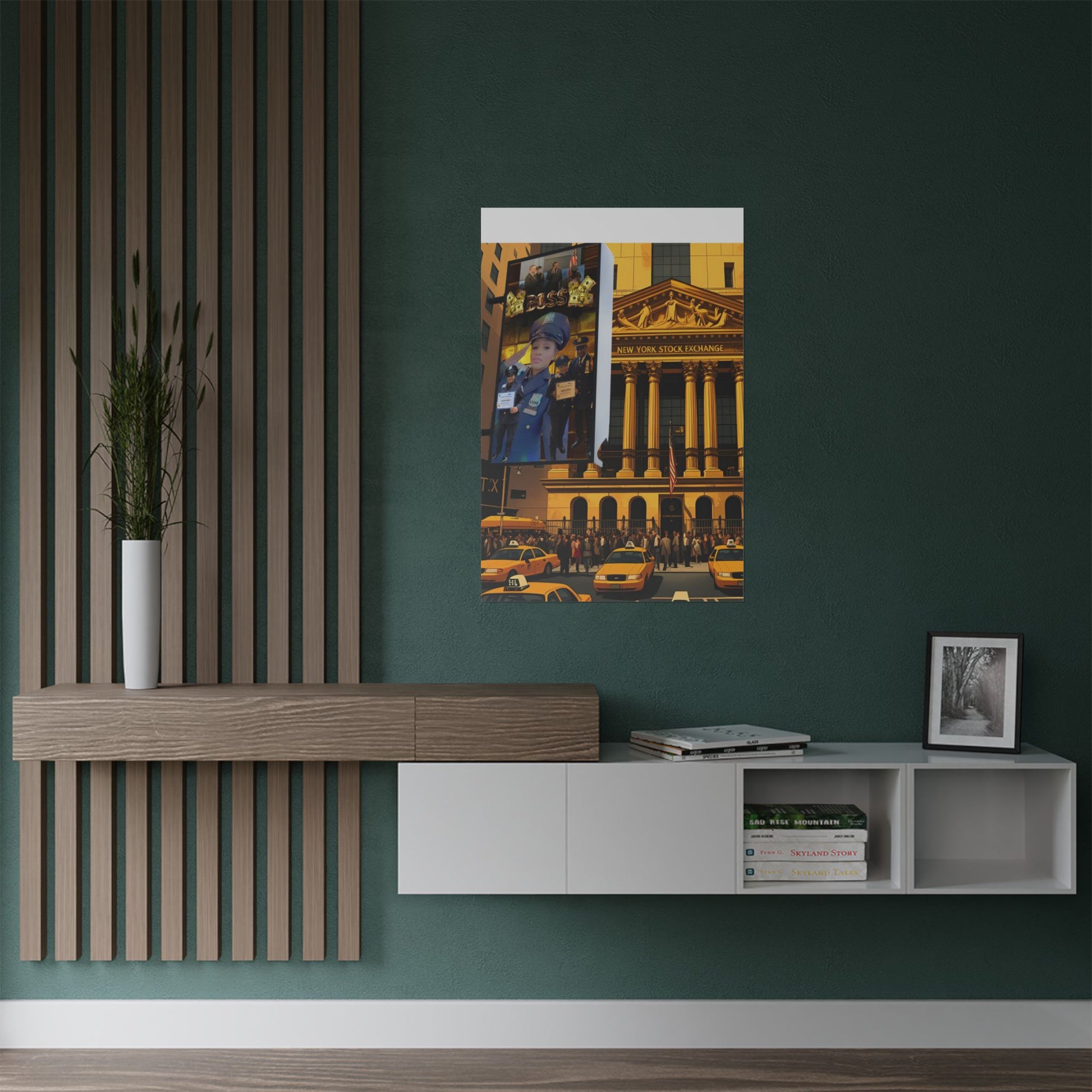 Urban Wall Art Print, NY Stock Exchange Satin Poster, New York City Decor, Modern Wall Art, Gift for NYC Lovers, Home Office Decor