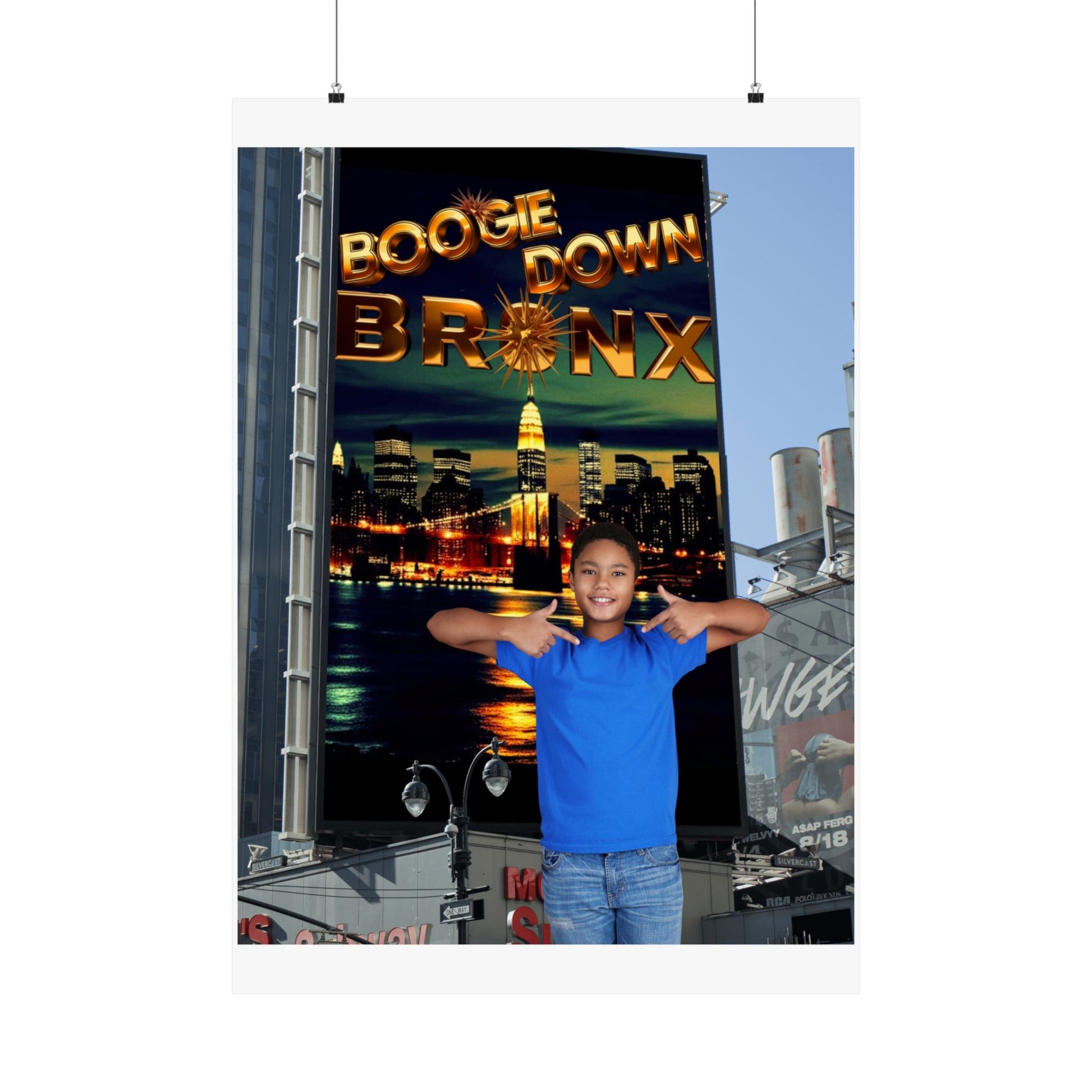 Bronx Satin Wall Art, Cityscape Decor, Urban Home Decoration, Gift for New Yorkers, Boogie Down Bronx Poster