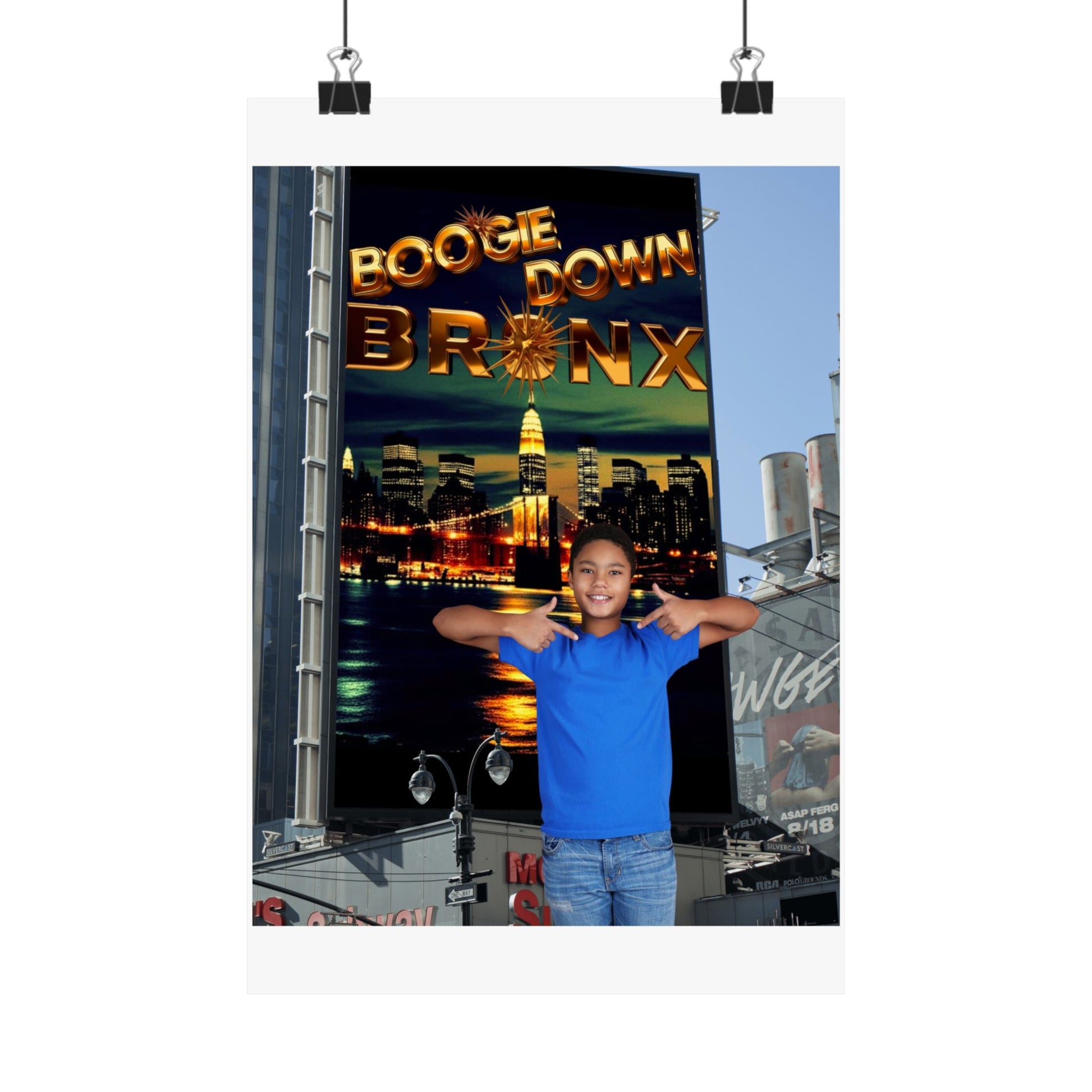 Bronx Satin Wall Art, Cityscape Decor, Urban Home Decoration, Gift for New Yorkers, Boogie Down Bronx Poster