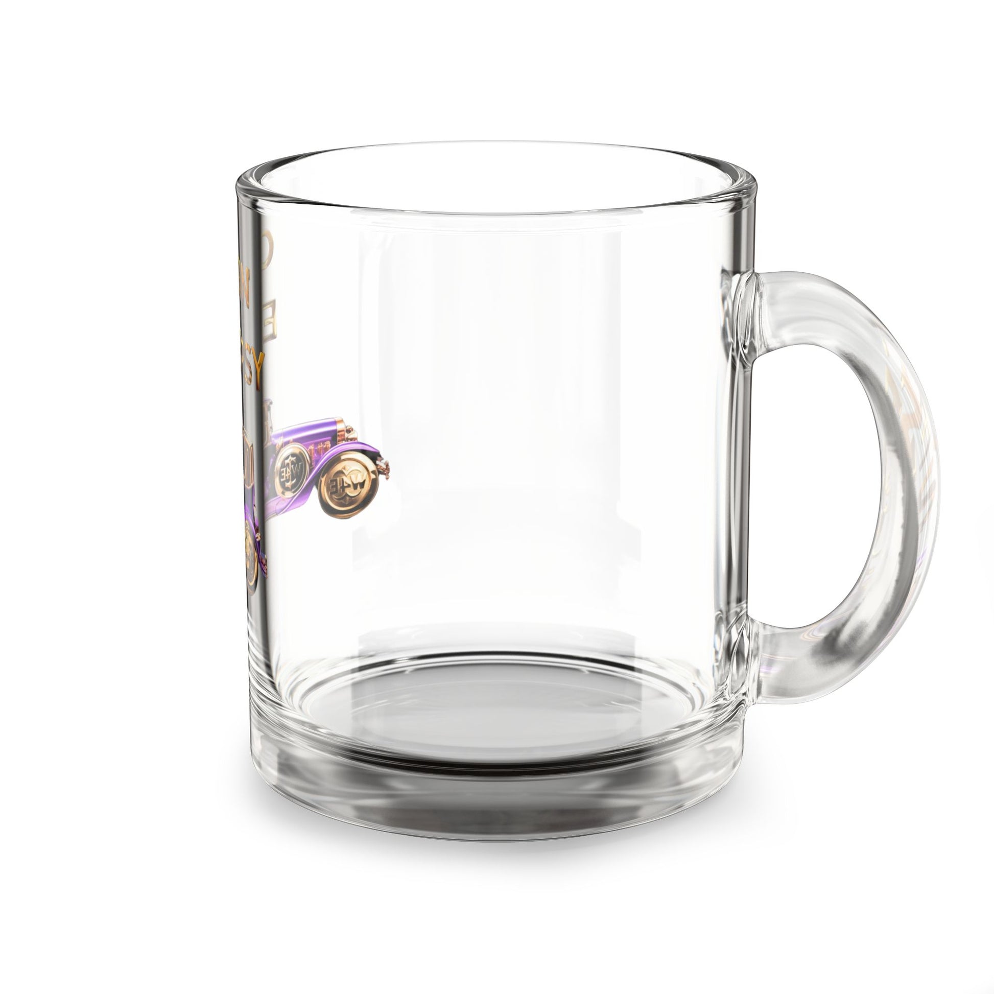 Purple Vintage Car Cruisin' for Epilepsy Glass Mug, 10oz