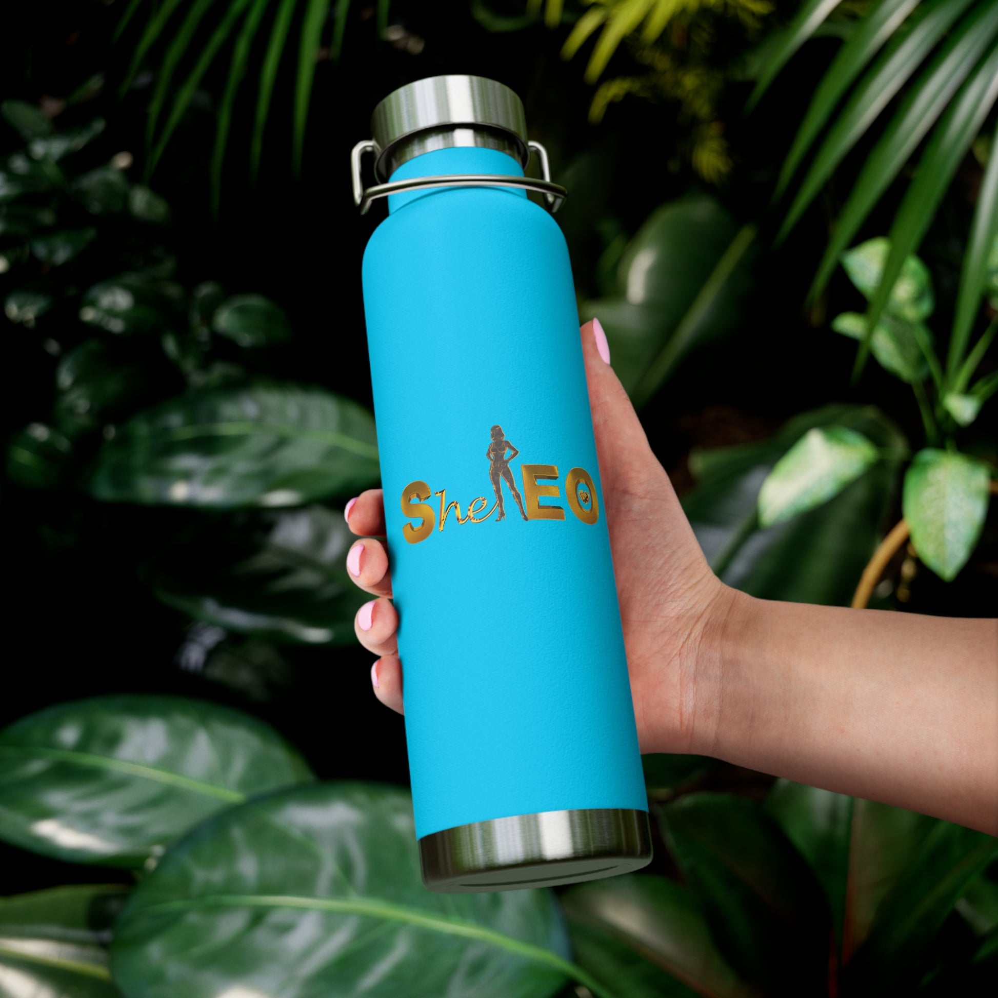 SheEO Inspirational Copper Water Bottle, Motivational Travel Mug, Reusable Drink Container, Gift for Her, Eco-Friendly Hydro Flask