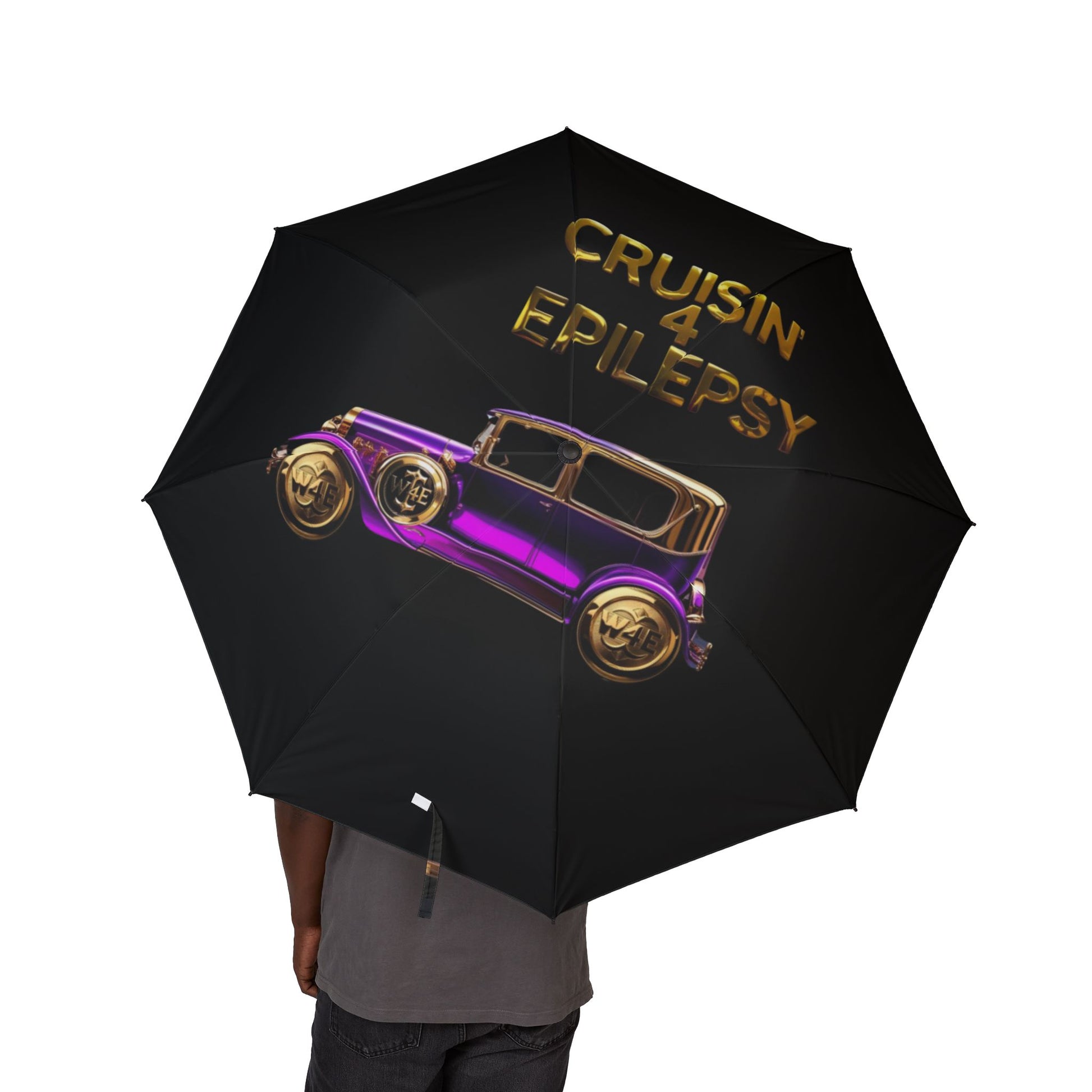 Purple Vintage Car Cruisin' 4 Epilepsy Umbrella