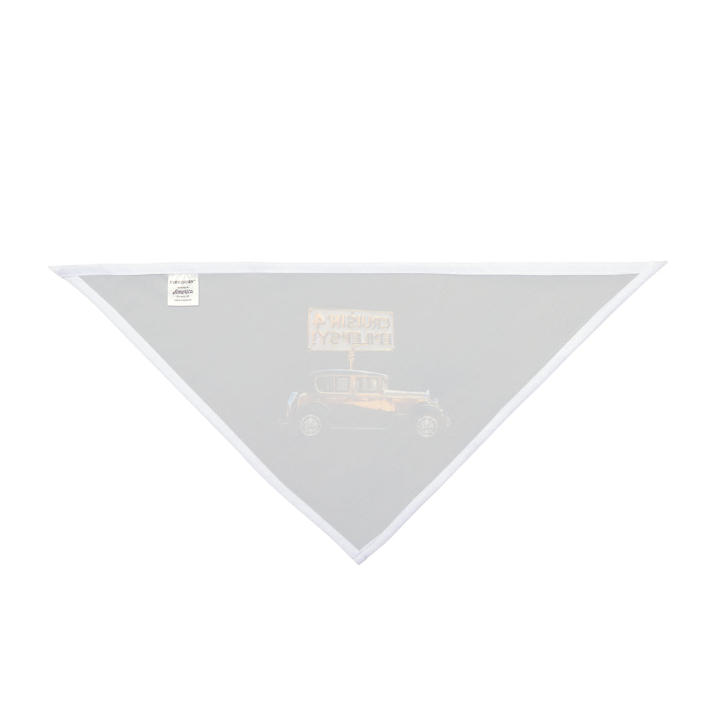 Gold Vintage Car Cruisin"  4 Epilepsy Pet Bandana, Black
