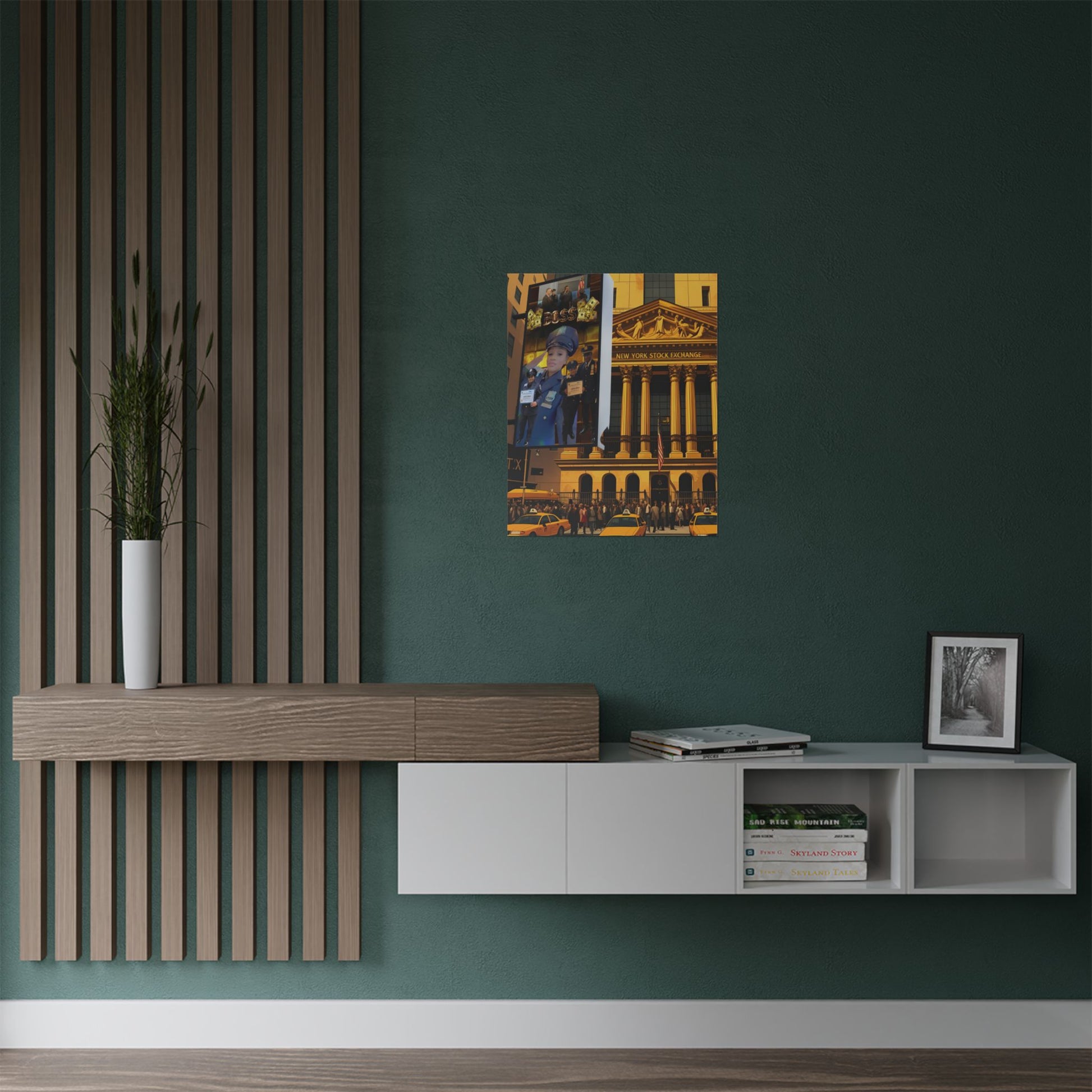 Urban Wall Art Print, NY Stock Exchange Satin Poster, New York City Decor, Modern Wall Art, Gift for NYC Lovers, Home Office Decor