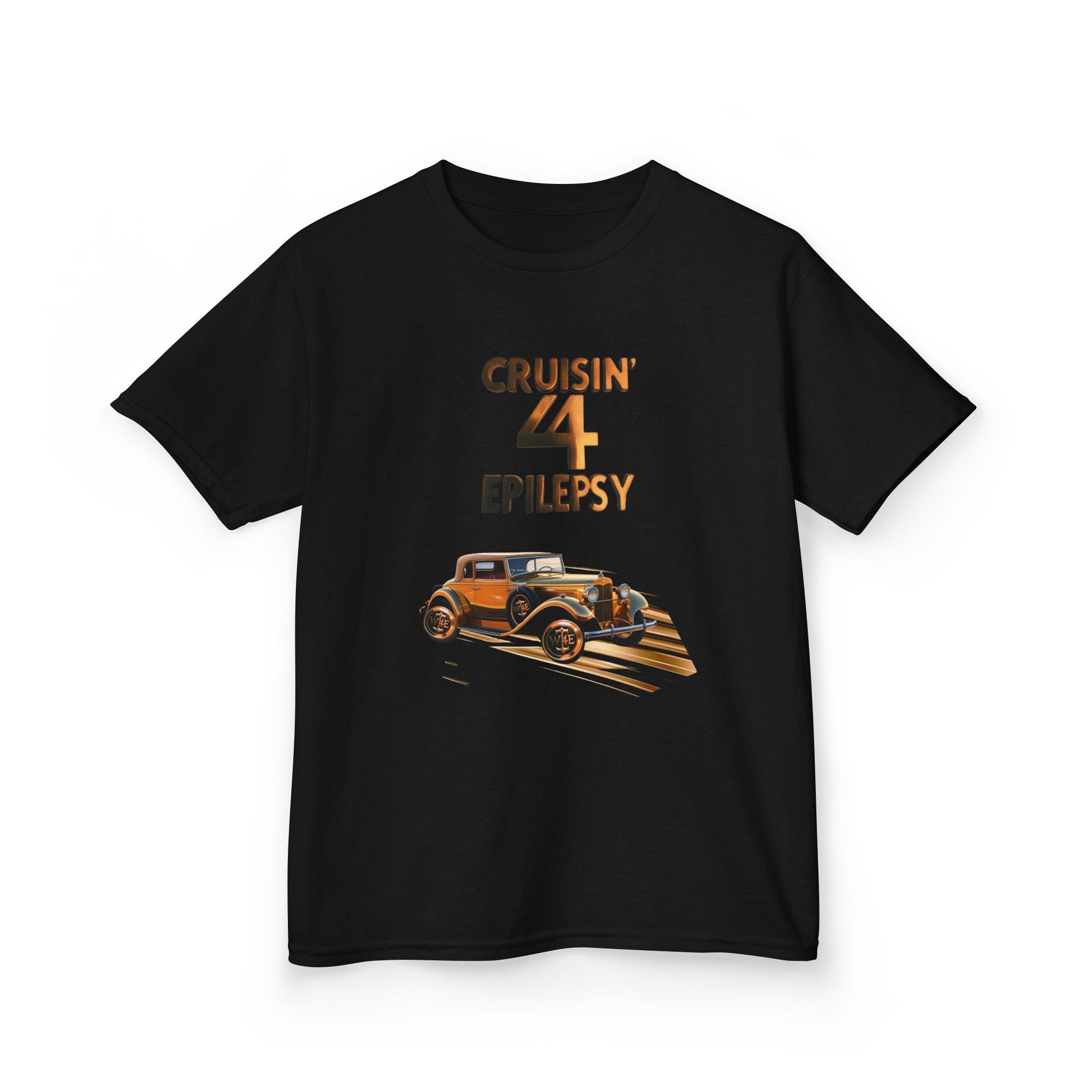 Unisex Kids Bronze Vintage Car Cruisin’ 4 Epilepsy Cotton Tee