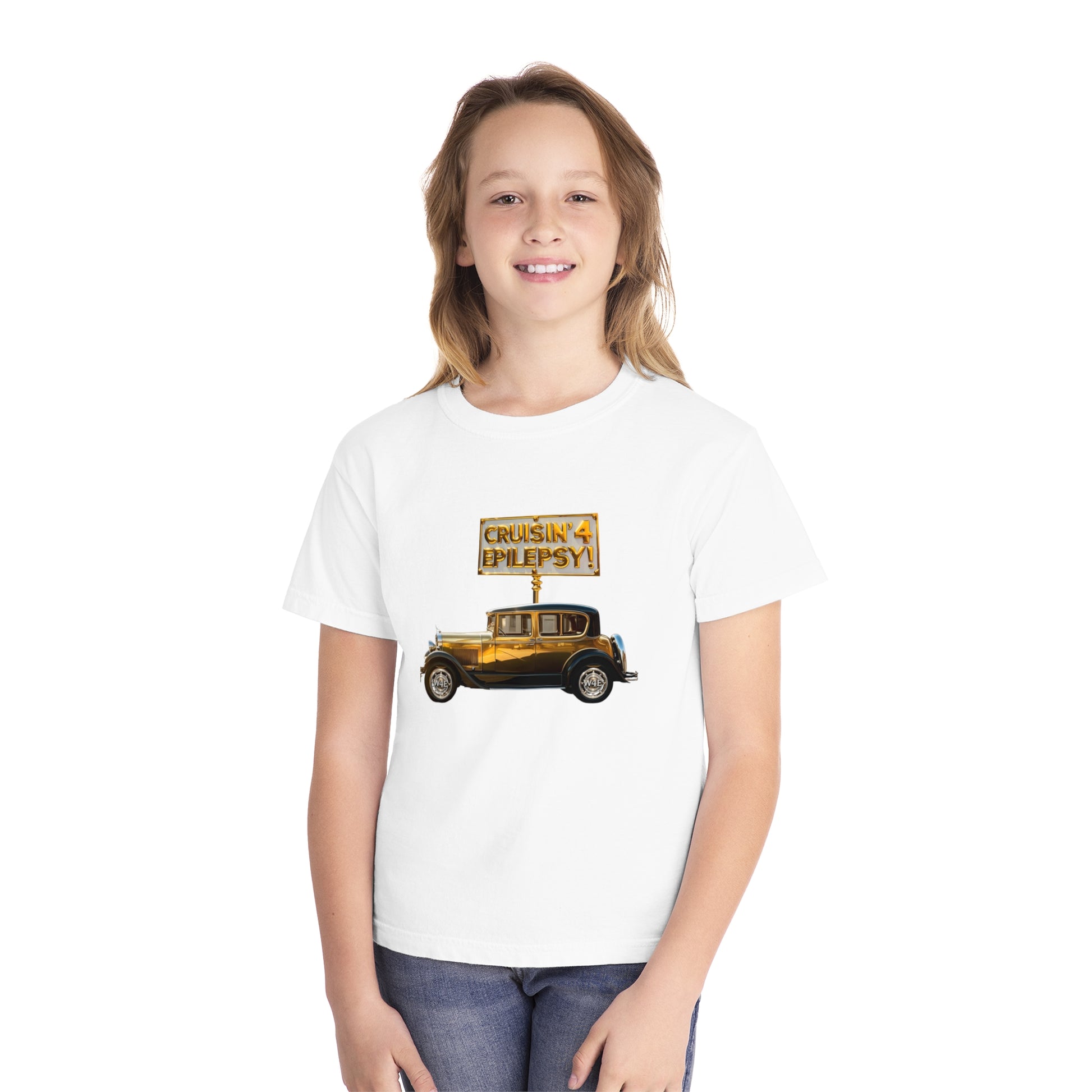 Unisex Gold Vintage Car Cruisin' Tee for Youth Shirt