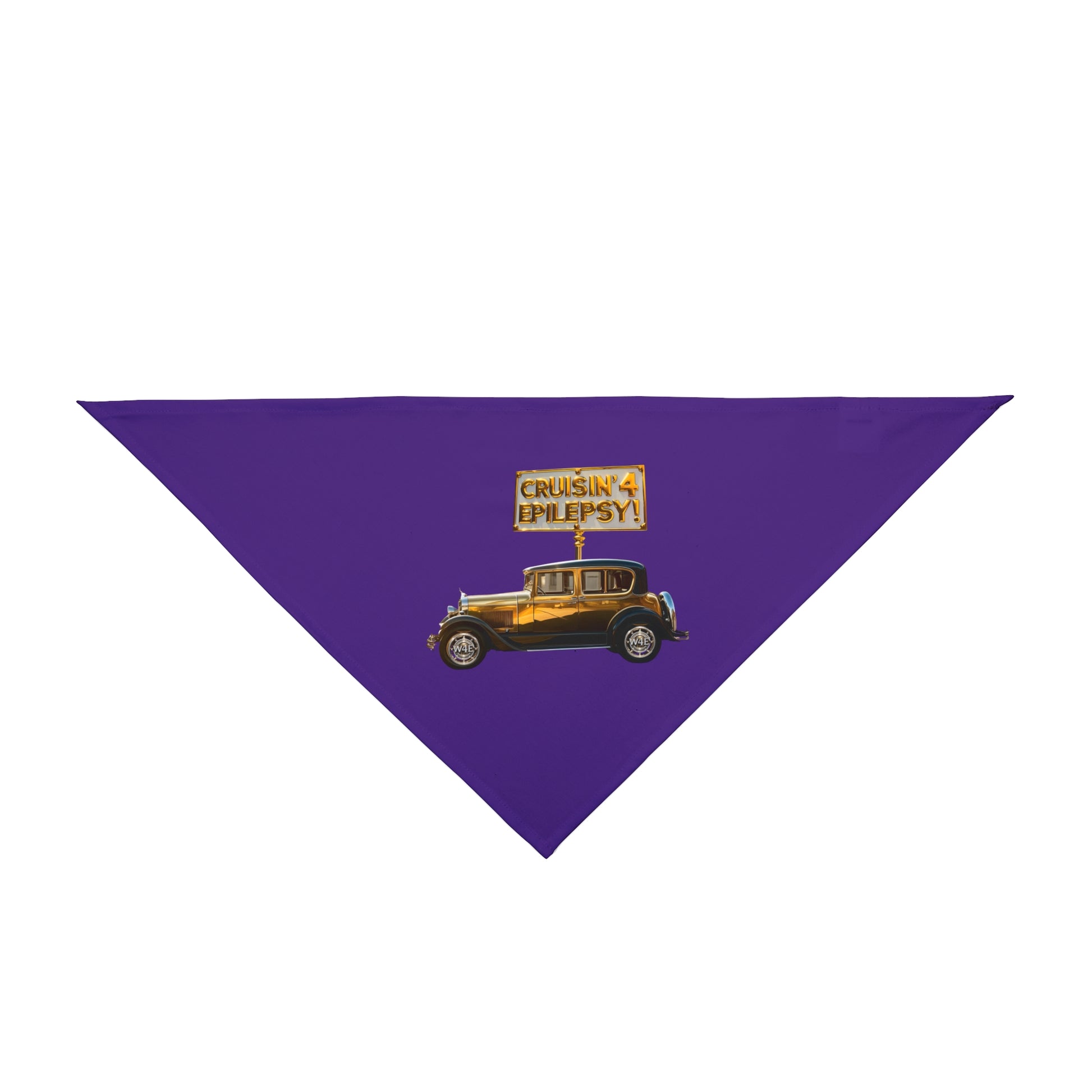 Gold Vintage Car Cruisin' 4 Epilepsy Pet Bandana, Purple