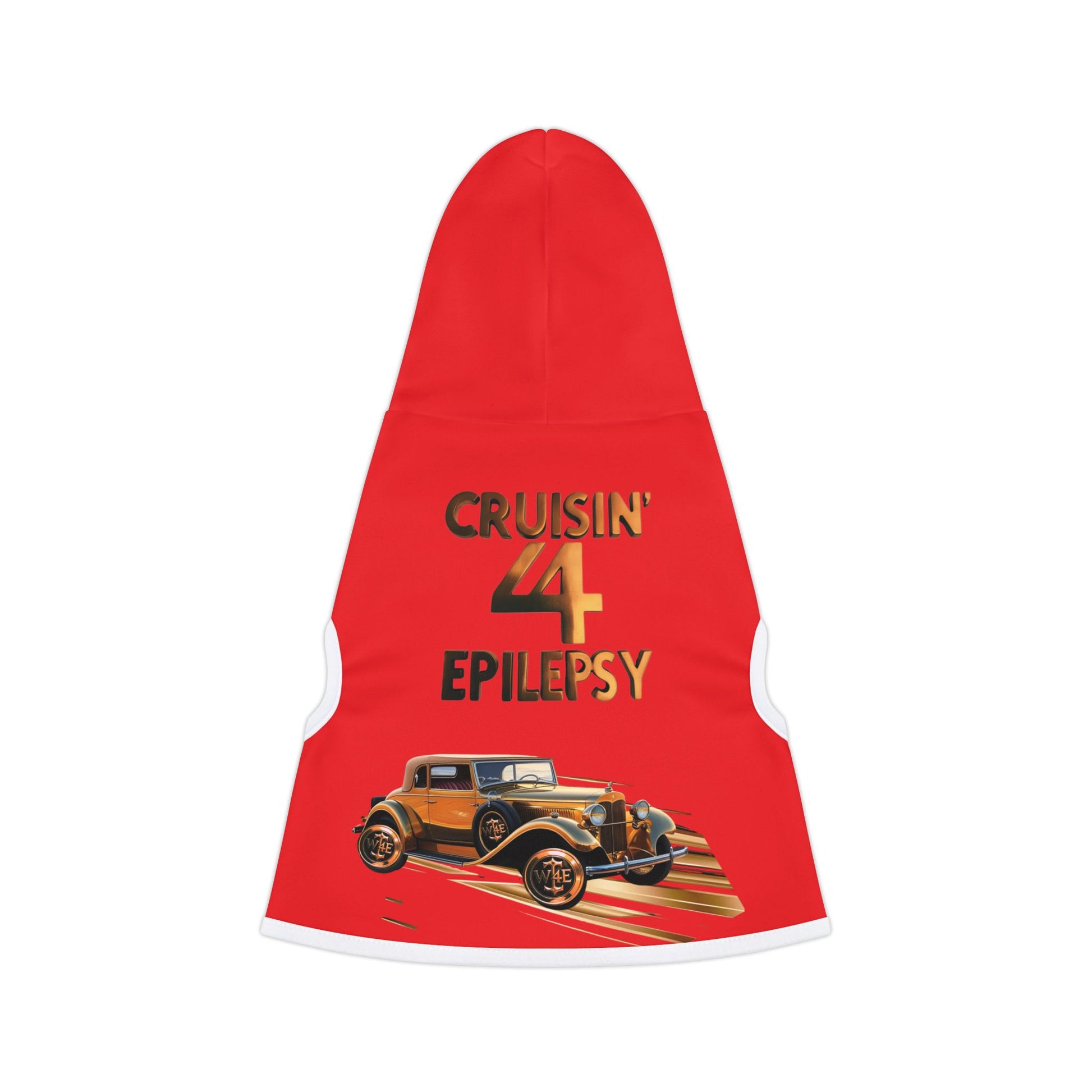 Bronze Vintage Car Cruisin’ 4 Epilepsy Pet Hoodie, Red