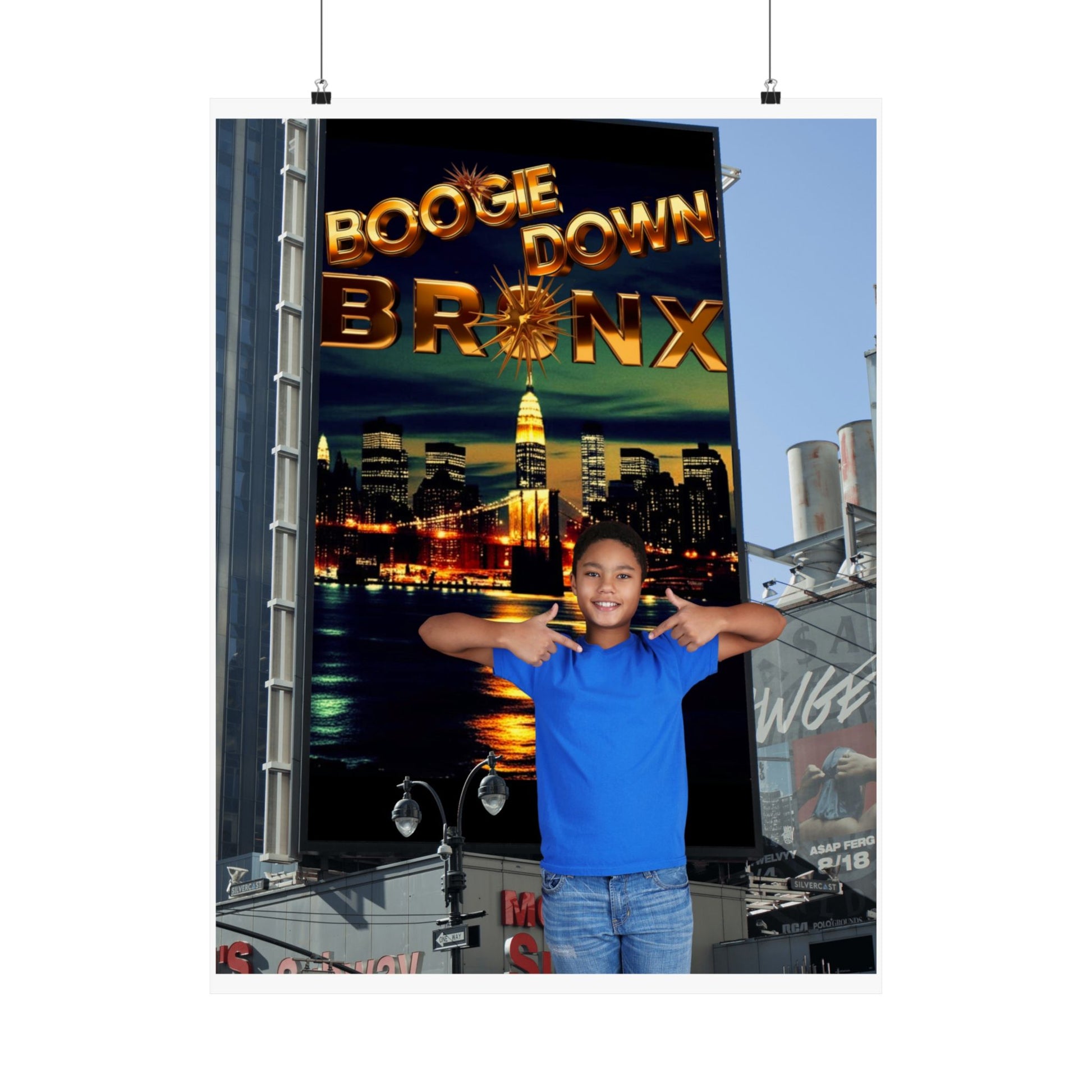 Bronx Satin Wall Art, Cityscape Decor, Urban Home Decoration, Gift for New Yorkers, Boogie Down Bronx Poster