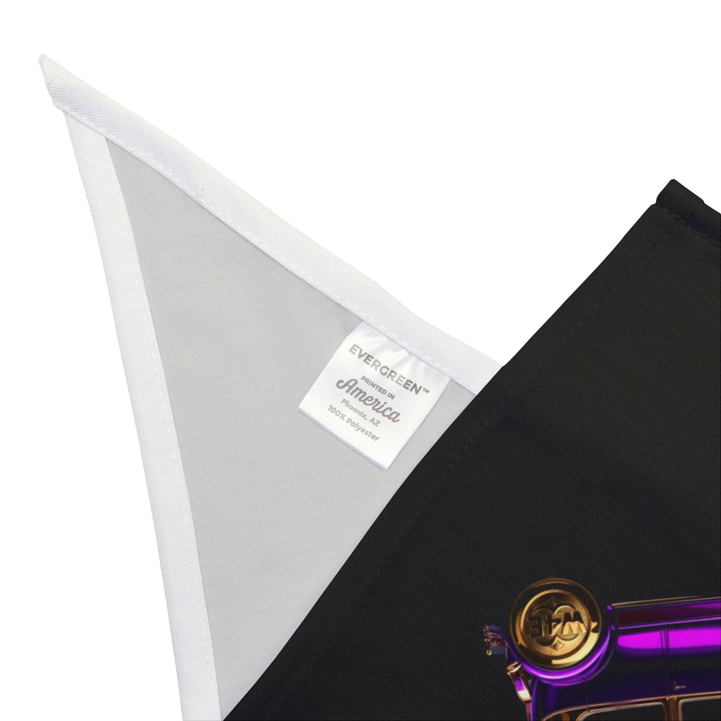 Purple Vintage Car Cruisin' 4 Epilesy Pet Bandana, Black