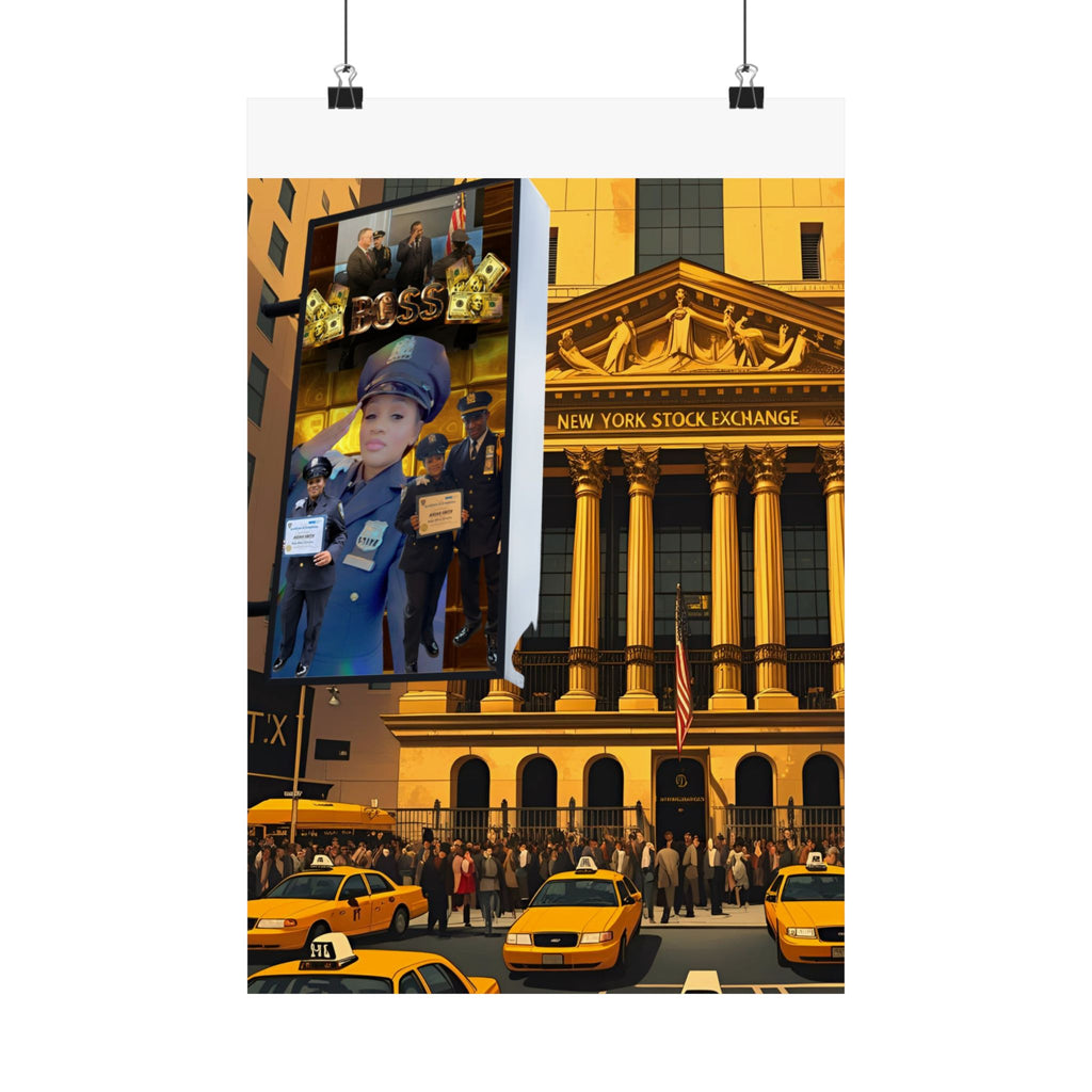 Urban Wall Art Print, NY Stock Exchange Satin Poster, New York City Decor, Modern Wall Art, Gift for NYC Lovers, Home Office Decor