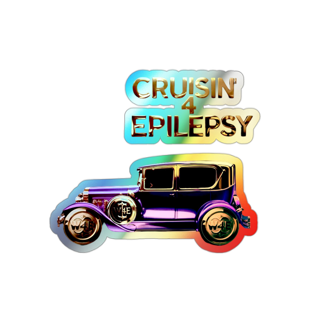 Purple Vintage Car Cruisin’ 4 Epilepsy Die-Cut Stickers