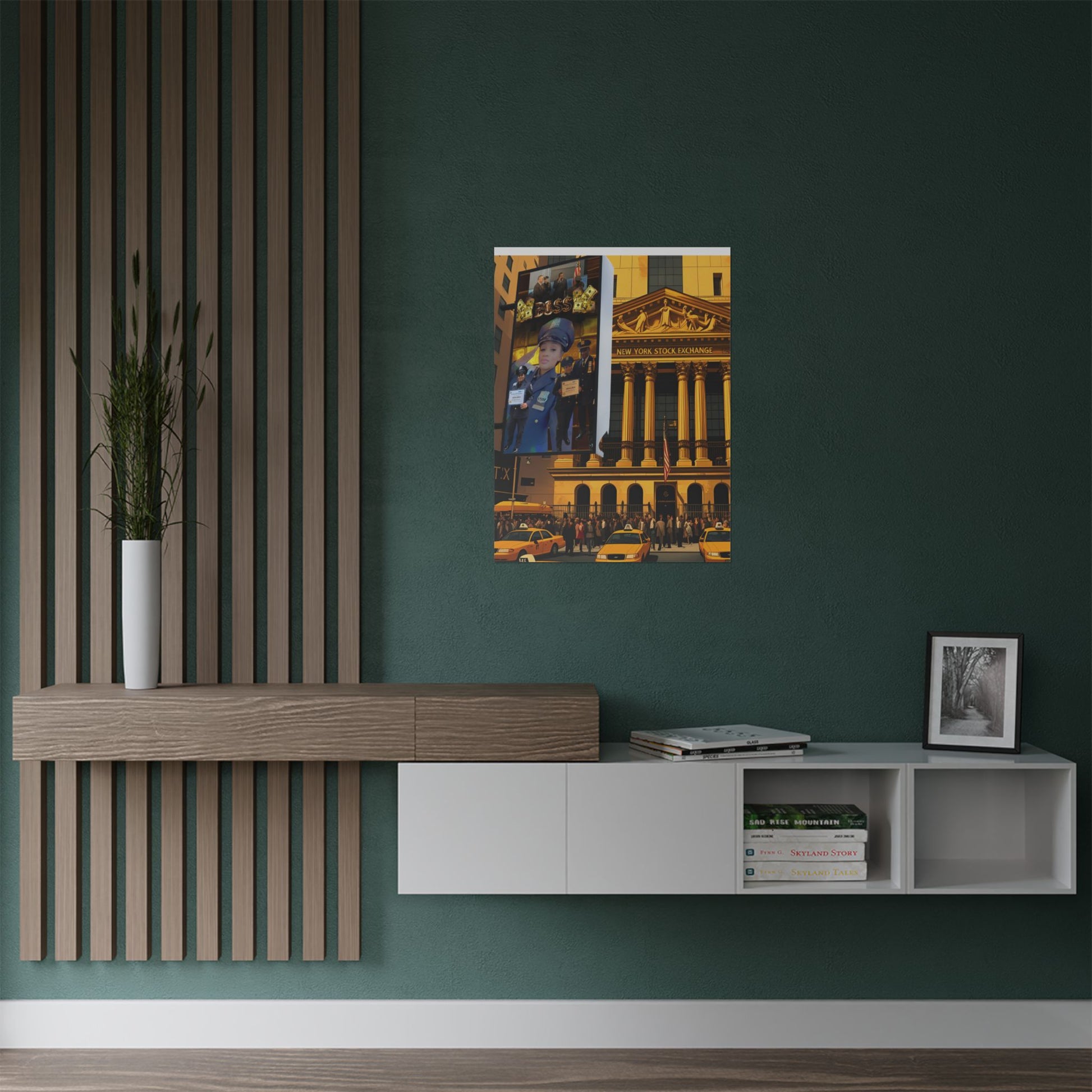 Urban Wall Art Print, NY Stock Exchange Satin Poster, New York City Decor, Modern Wall Art, Gift for NYC Lovers, Home Office Decor