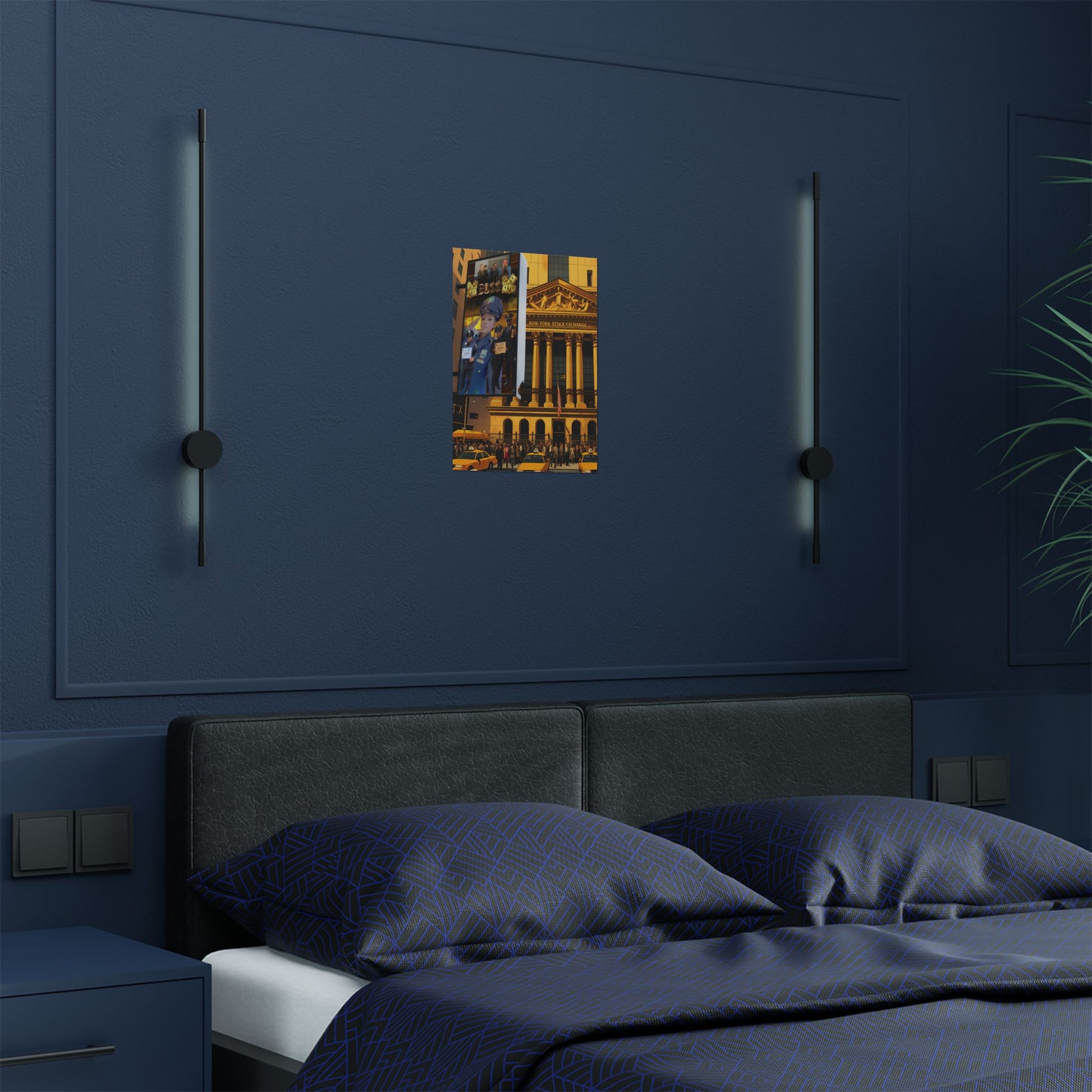 Urban Wall Art Print, NY Stock Exchange Satin Poster, New York City Decor, Modern Wall Art, Gift for NYC Lovers, Home Office Decor