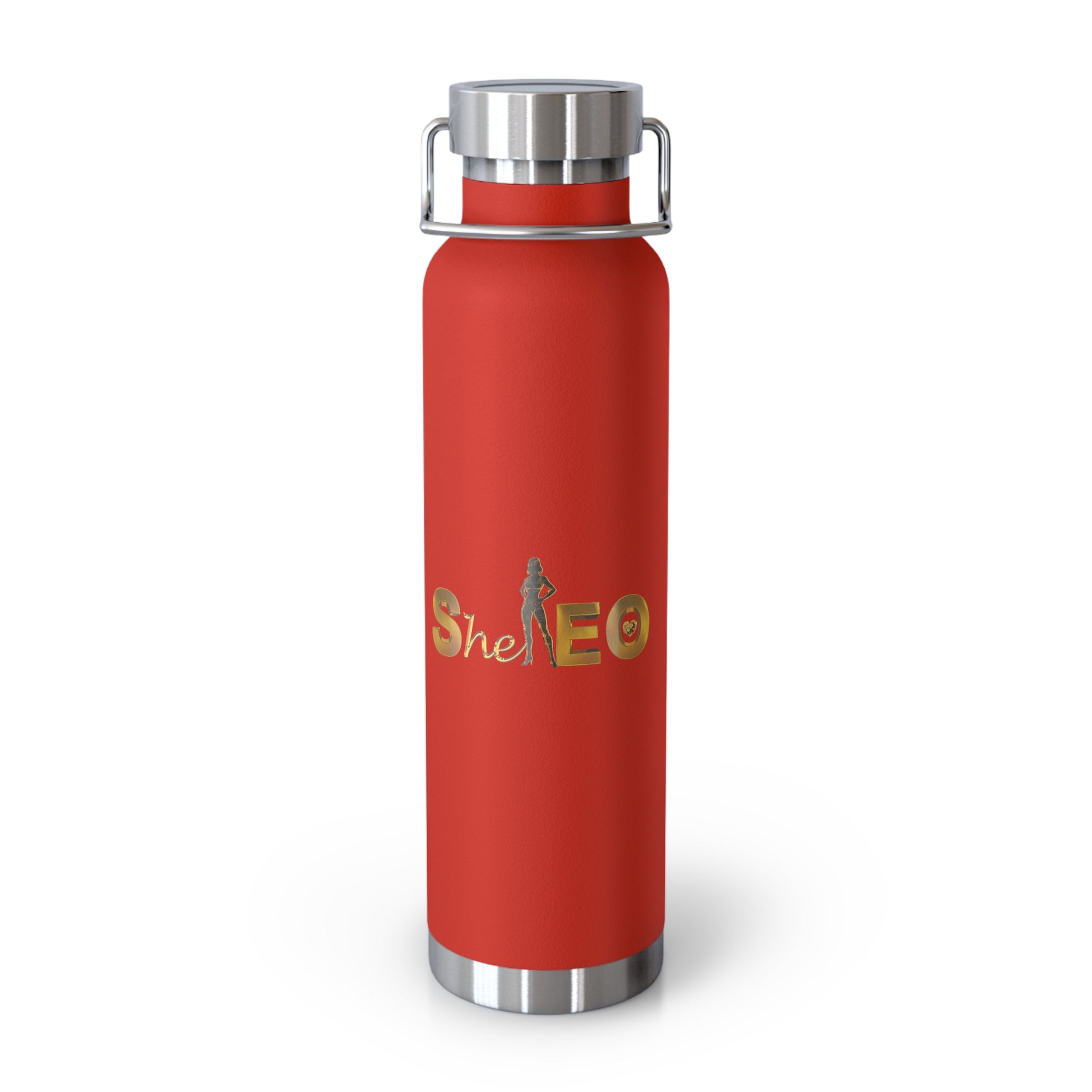 SheEO Inspirational Copper Water Bottle, Motivational Travel Mug, Reusable Drink Container, Gift for Her, Eco-Friendly Hydro Flask