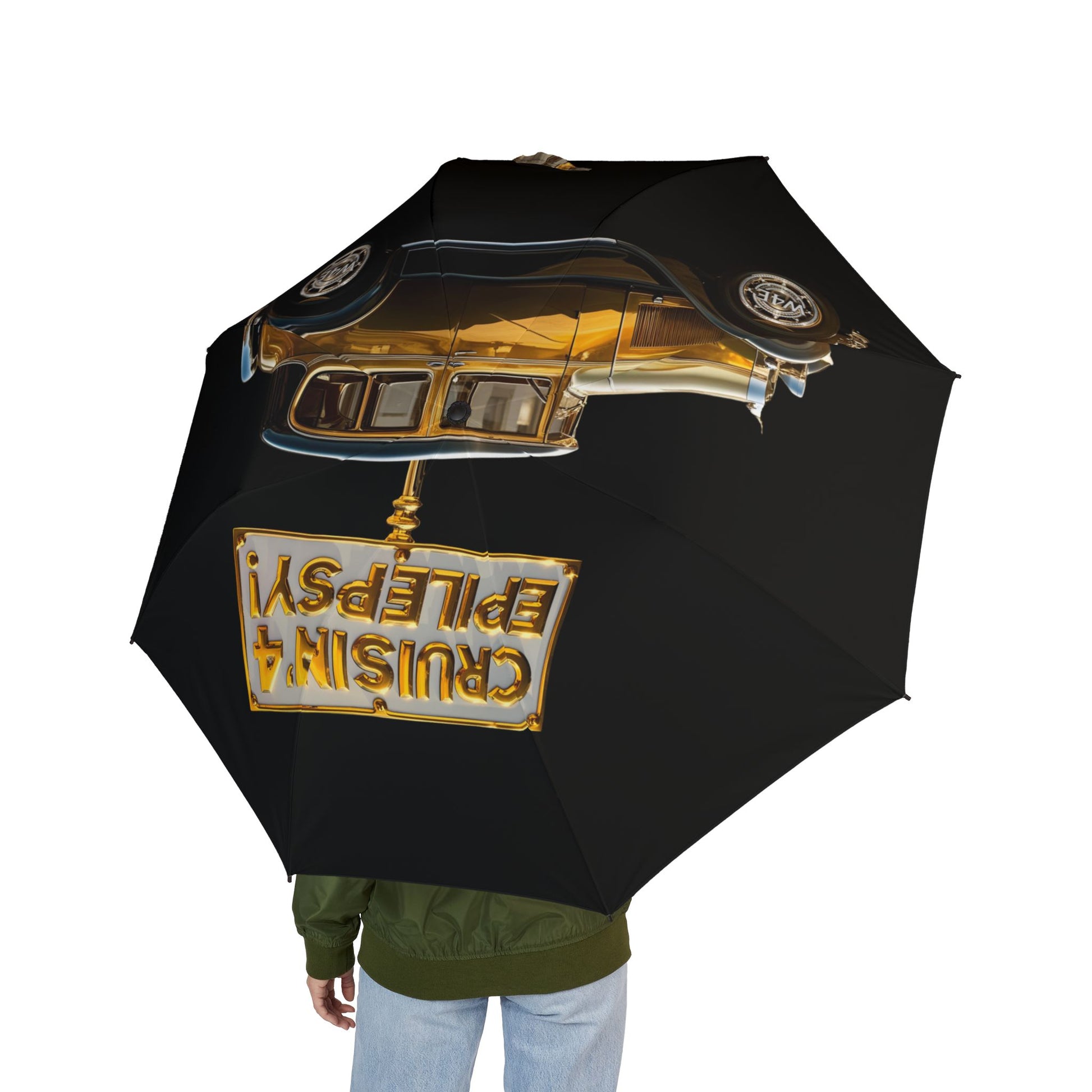 Gold Vintage Car Cruisin' 4 Epilepsy Umbrella