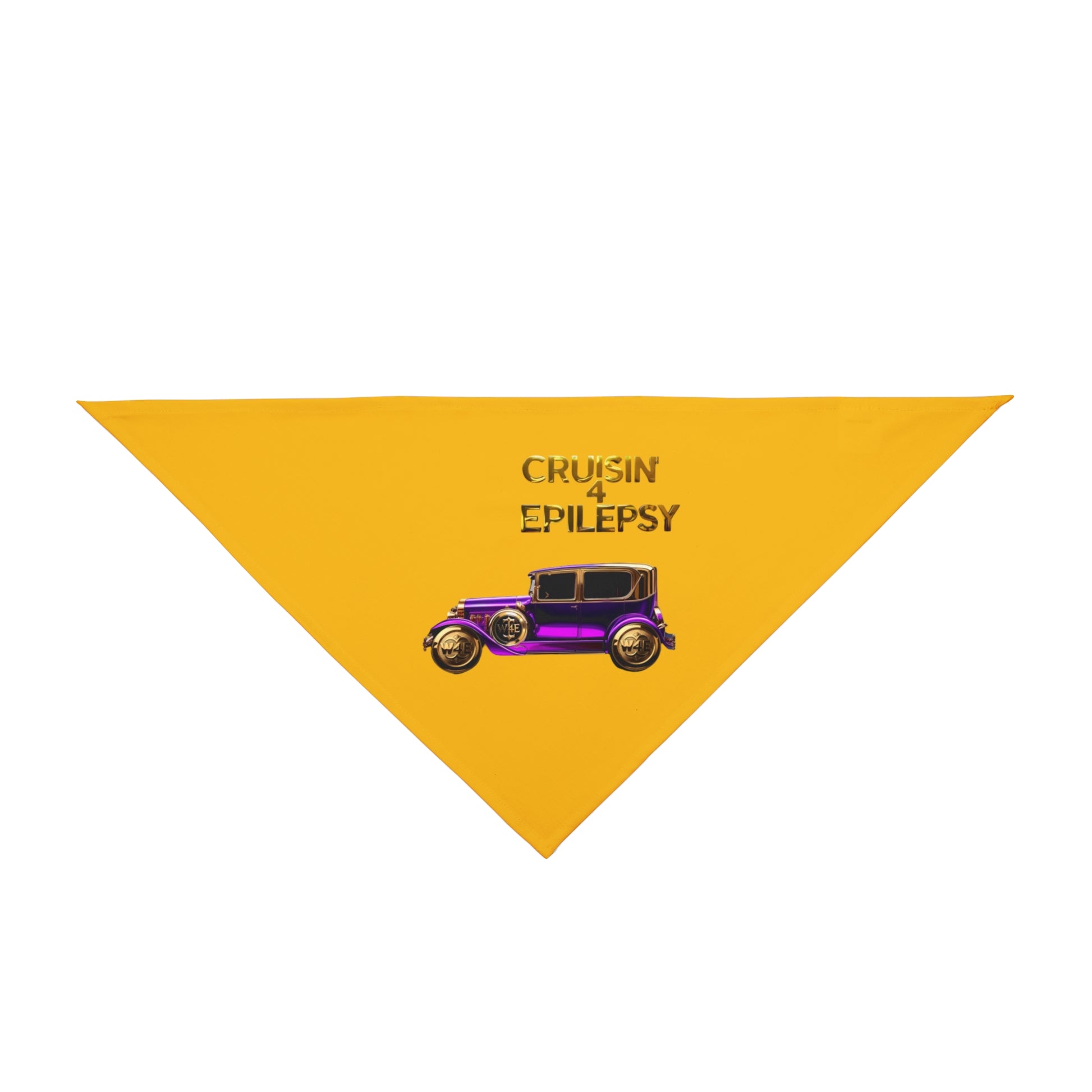 Purple Vintage Car Cruisin' 4 Epilepsy Pet Bandana, Yellow