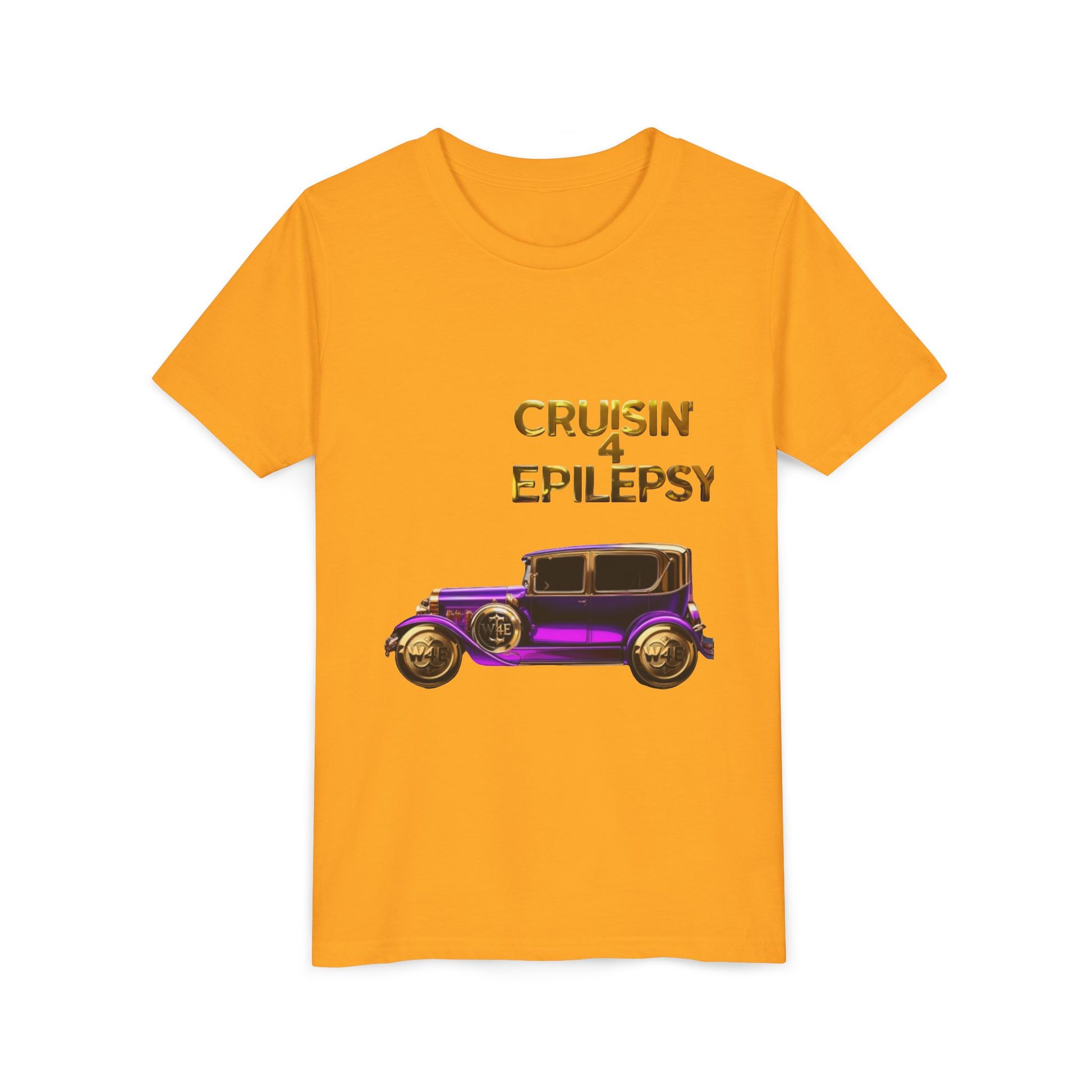 Unisex Youth Purple Vintage Car Cruisin’ 4 Epilepsy Short Sleeve Tee