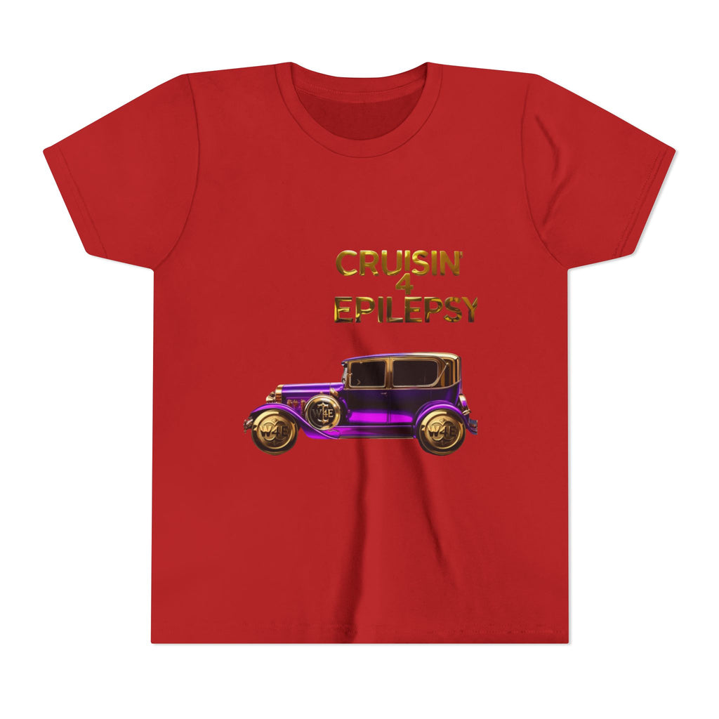 Unisex Youth Purple Vintage Car Cruisin’ 4 Epilepsy Short Sleeve Tee