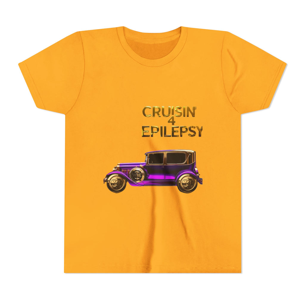 Unisex Youth Purple Vintage Car Cruisin’ 4 Epilepsy Short Sleeve Tee