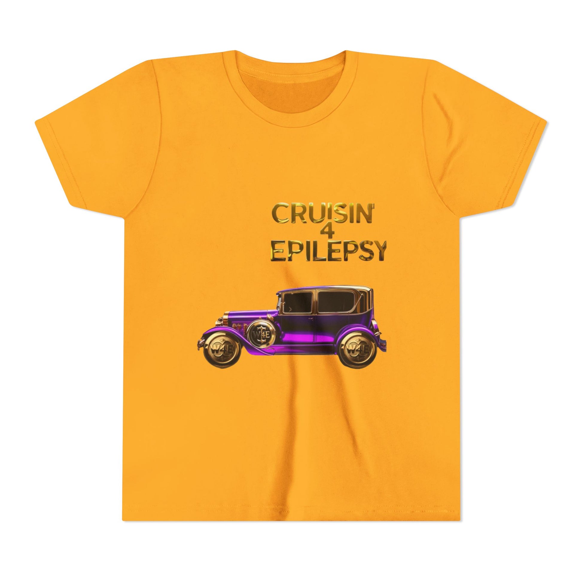 Unisex Youth Purple Vintage Car Cruisin’ 4 Epilepsy Short Sleeve Tee