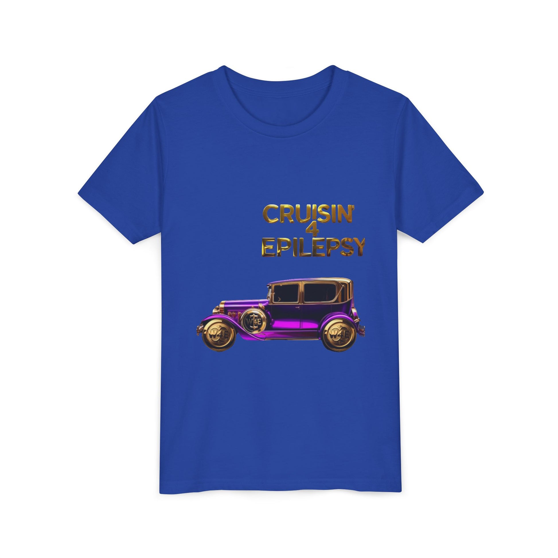 Unisex Youth Purple Vintage Car Cruisin’ 4 Epilepsy Short Sleeve Tee