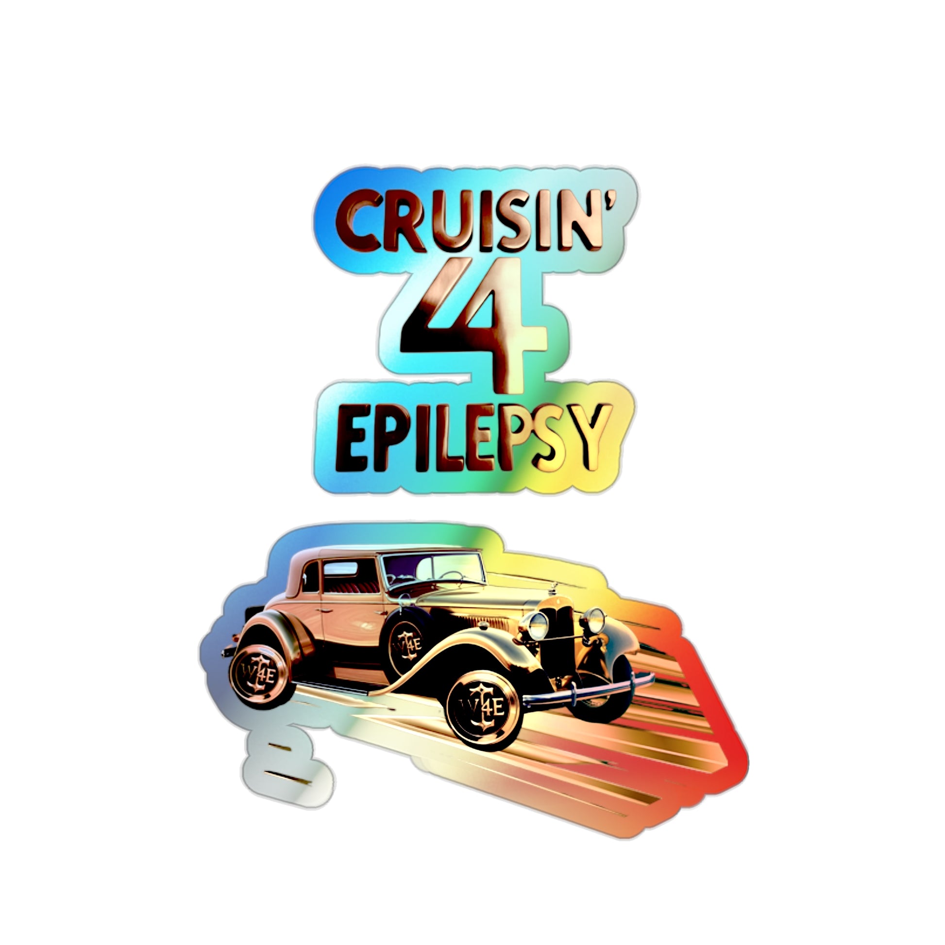 Bronze Vintage Car Cruisin’ 4 Epilepsy Die-cut Stickers