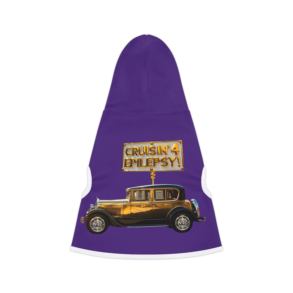 Gold Vintage Car Cruisin’ 4 Epilepsy Pet Hoodie, Purple