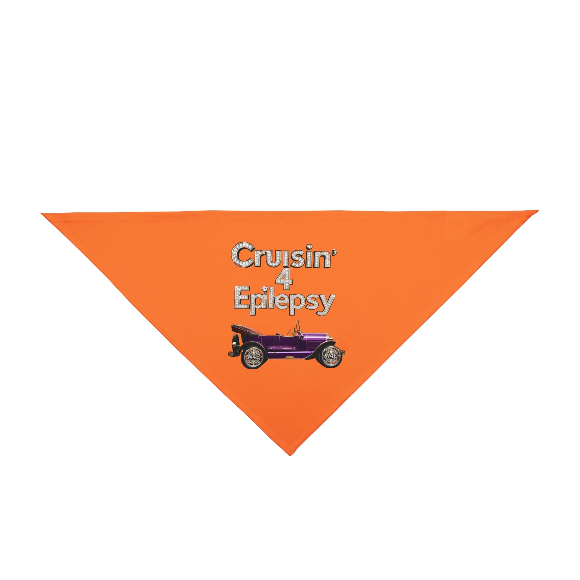 Cruisin' for Epilepsy Pet Bandana, Orange