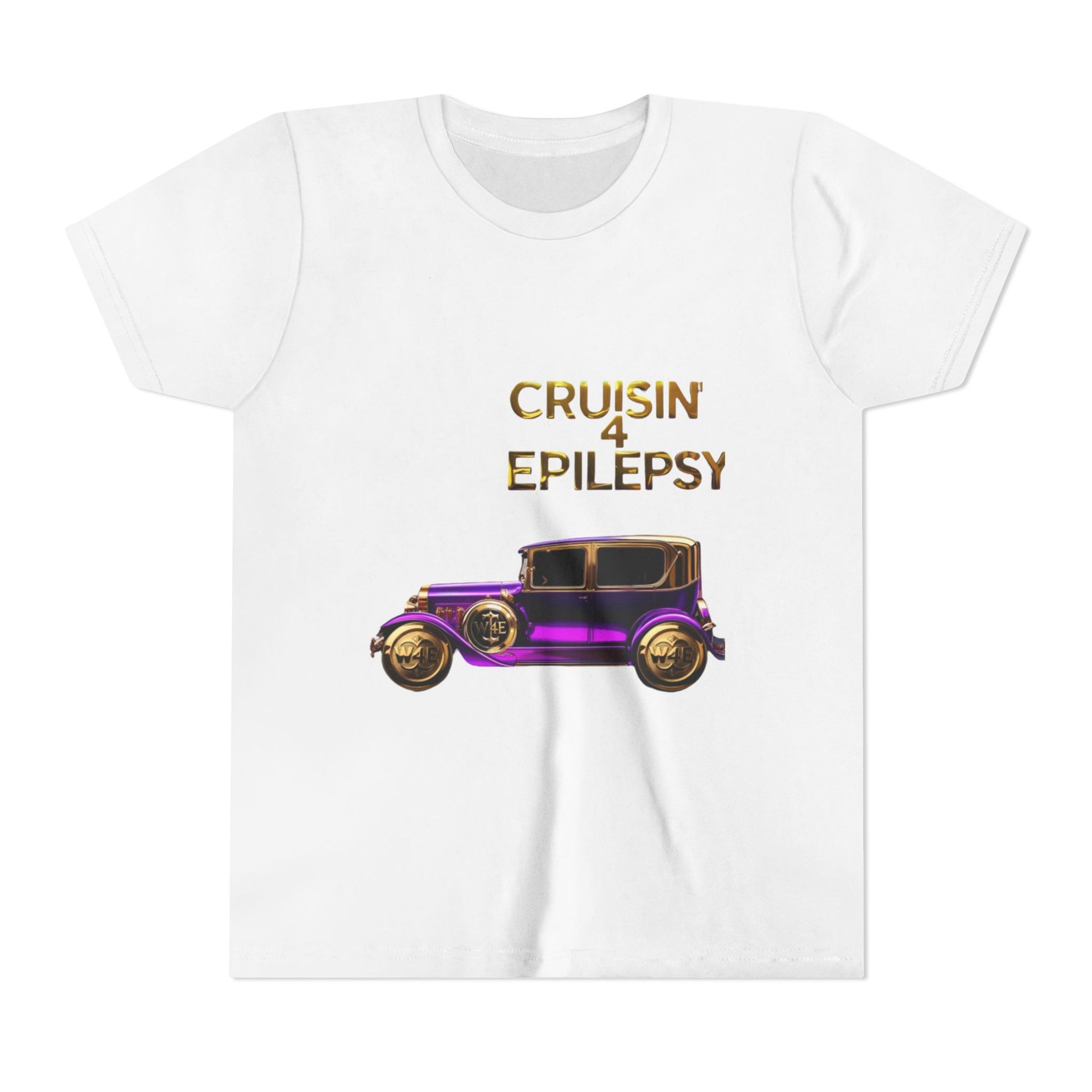 Unisex Youth Purple Vintage Car Cruisin’ 4 Epilepsy Short Sleeve Tee