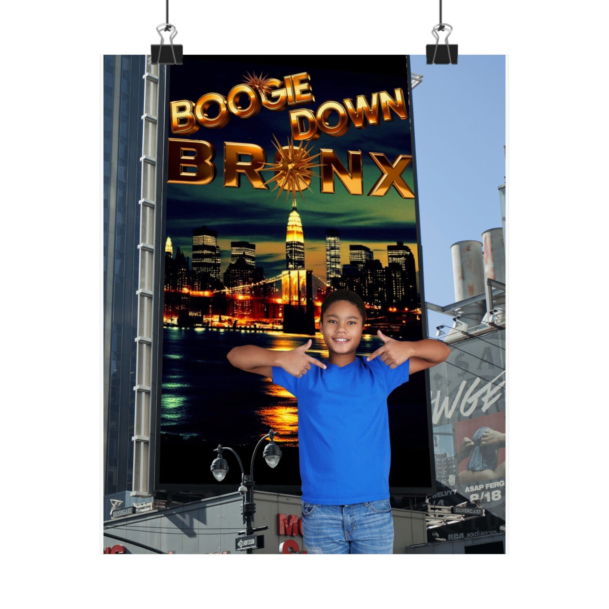 Bronx Satin Wall Art, Cityscape Decor, Urban Home Decoration, Gift for New Yorkers, Boogie Down Bronx Poster