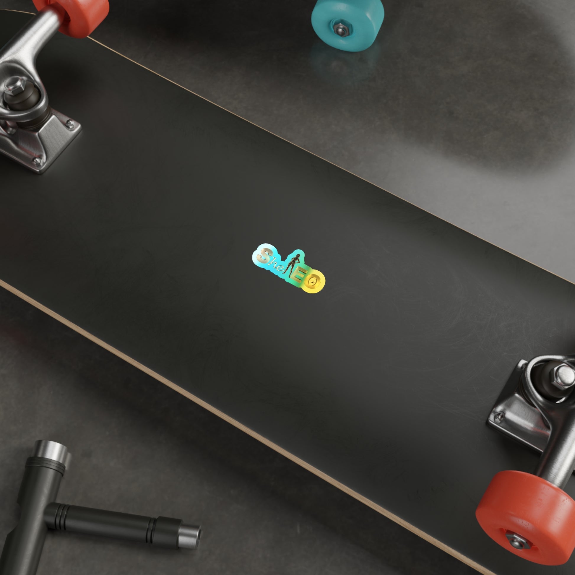 Holographic Die-Cut Stickers: SheEO Vibe, Perfect for Female Empowerment, Journals, Laptops, Skateboards, Gifts
