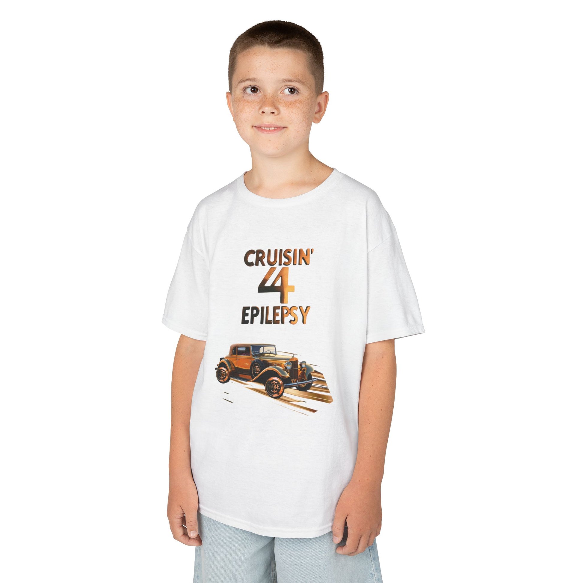 Unisex Kids Bronze Vintage Car Cruisin’ 4 Epilepsy Cotton Tee